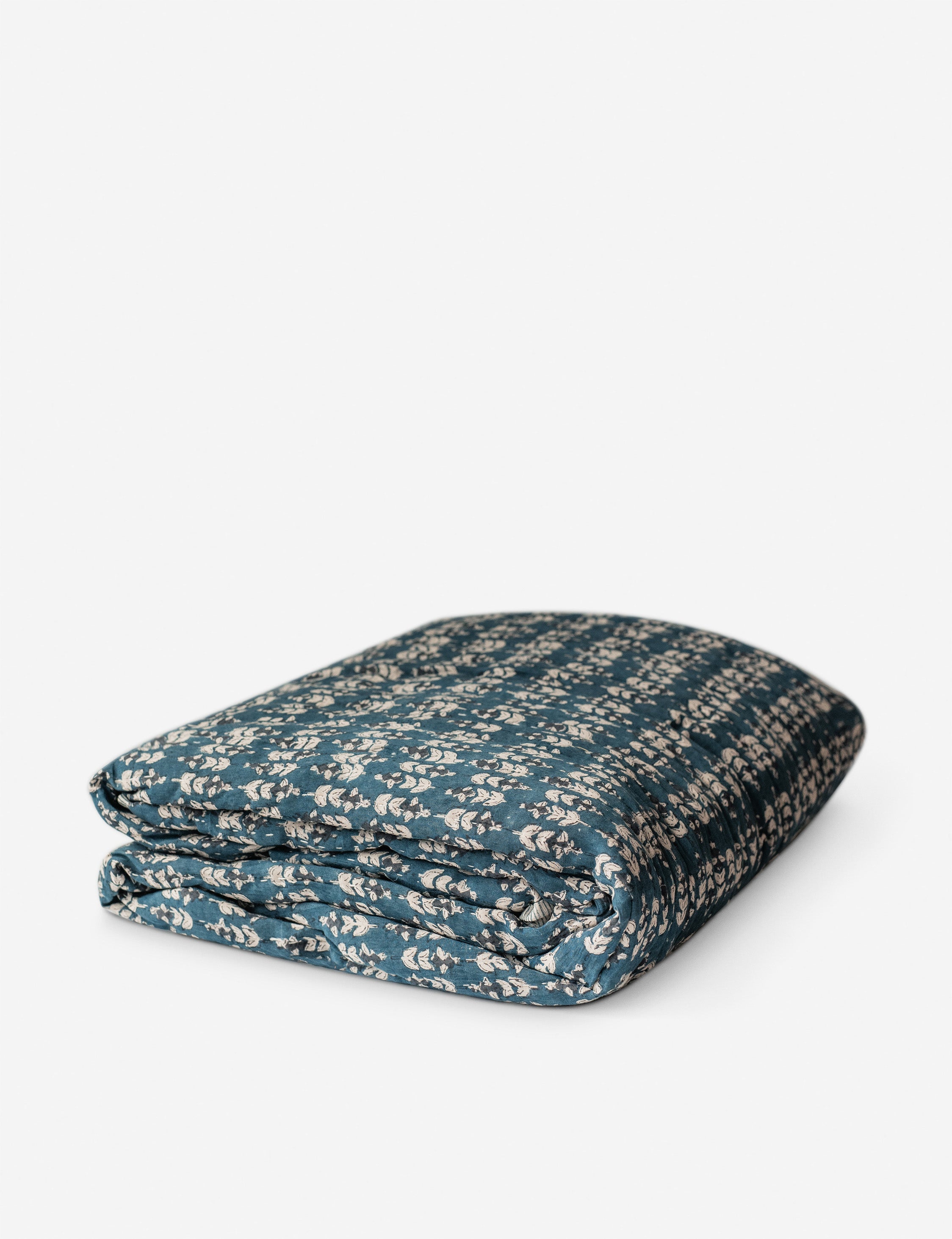 Blossom Block Print Quilt - Handmade Cotton Bedspread with Floral Design | Perfect for Boho Bedroom Decor, Cozy Throw Blanket & Farmhouse Style Home
