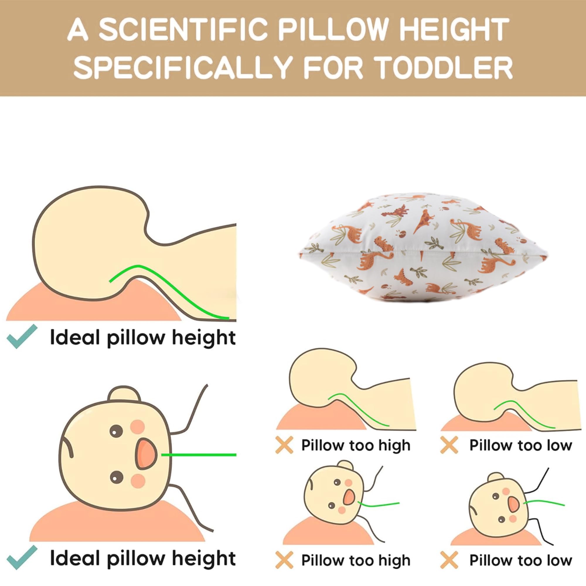 Soft Cotton Toddler Pillow 13x18
