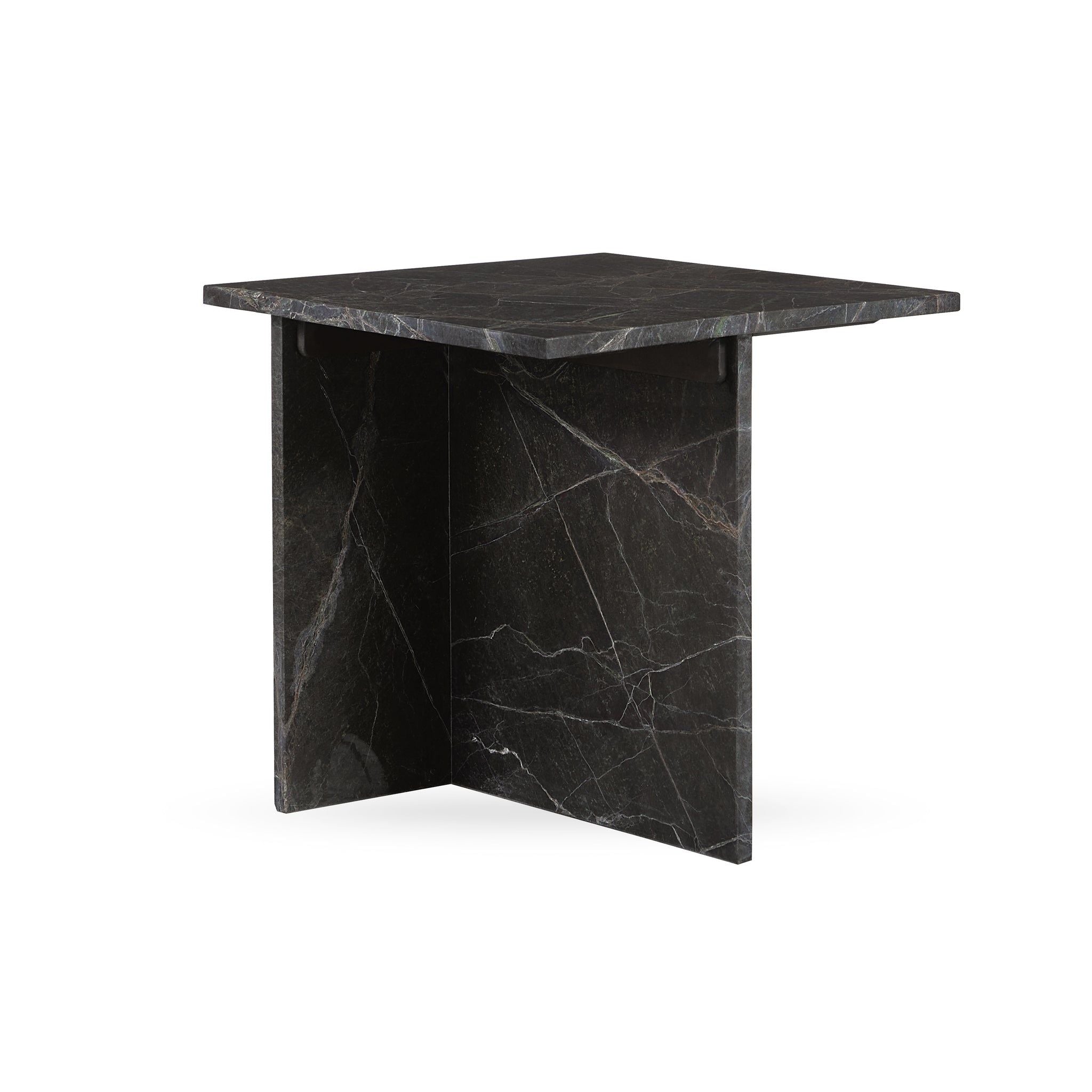 Bexly Modern Marble Square End Table - Stylish Living Room Side Table for Sofa, Bedroom & Office - Perfect for Coffee, Books & Decor