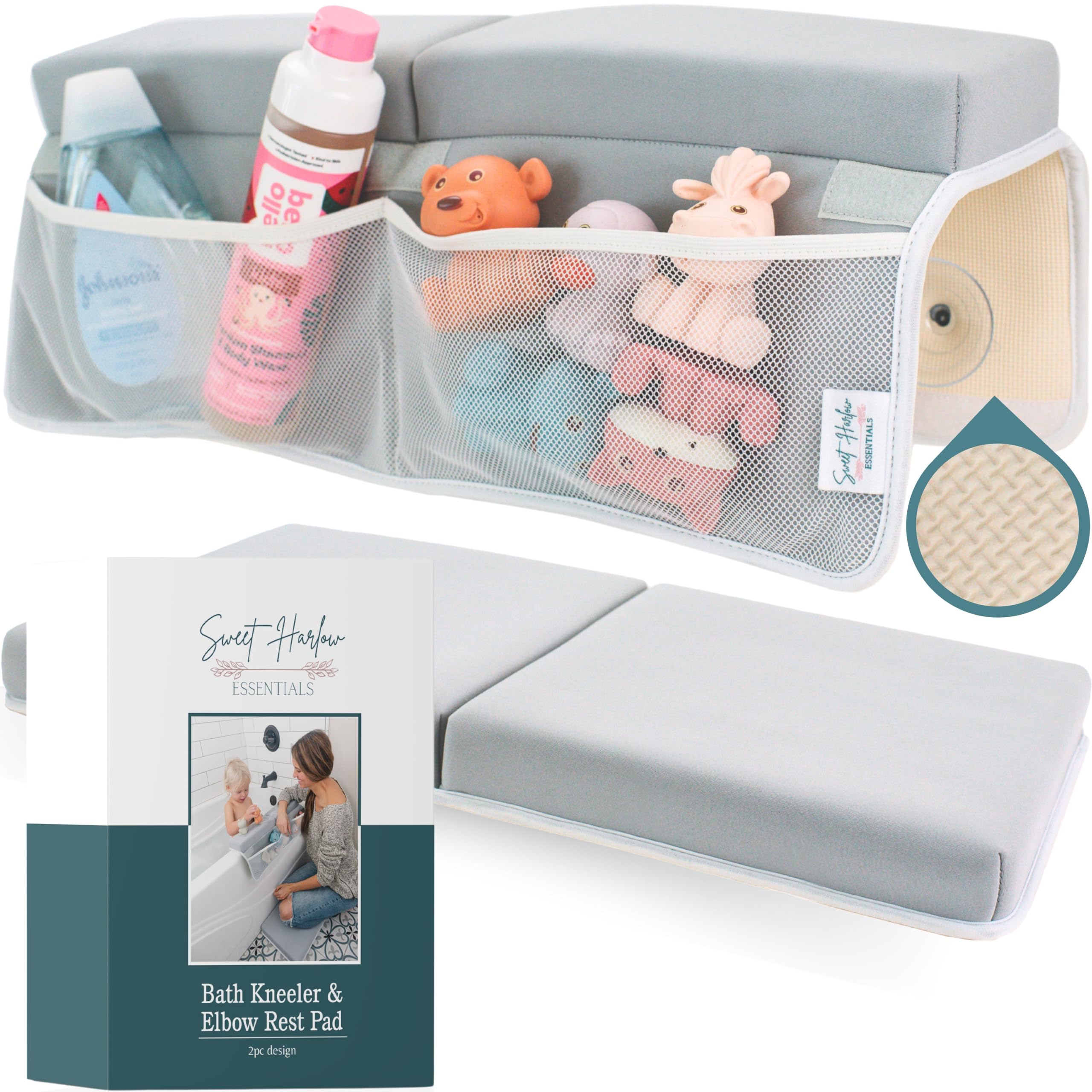 Soft Baby Bath Kneeler & Elbow Rest Pad Set - Waterproof Tub Kneeling Cushion for Comfortable Bath Time | Essential Bathtub Accessories for Parents & Caregivers | Perfect for Newborns, Infants & Toddlers Bathing