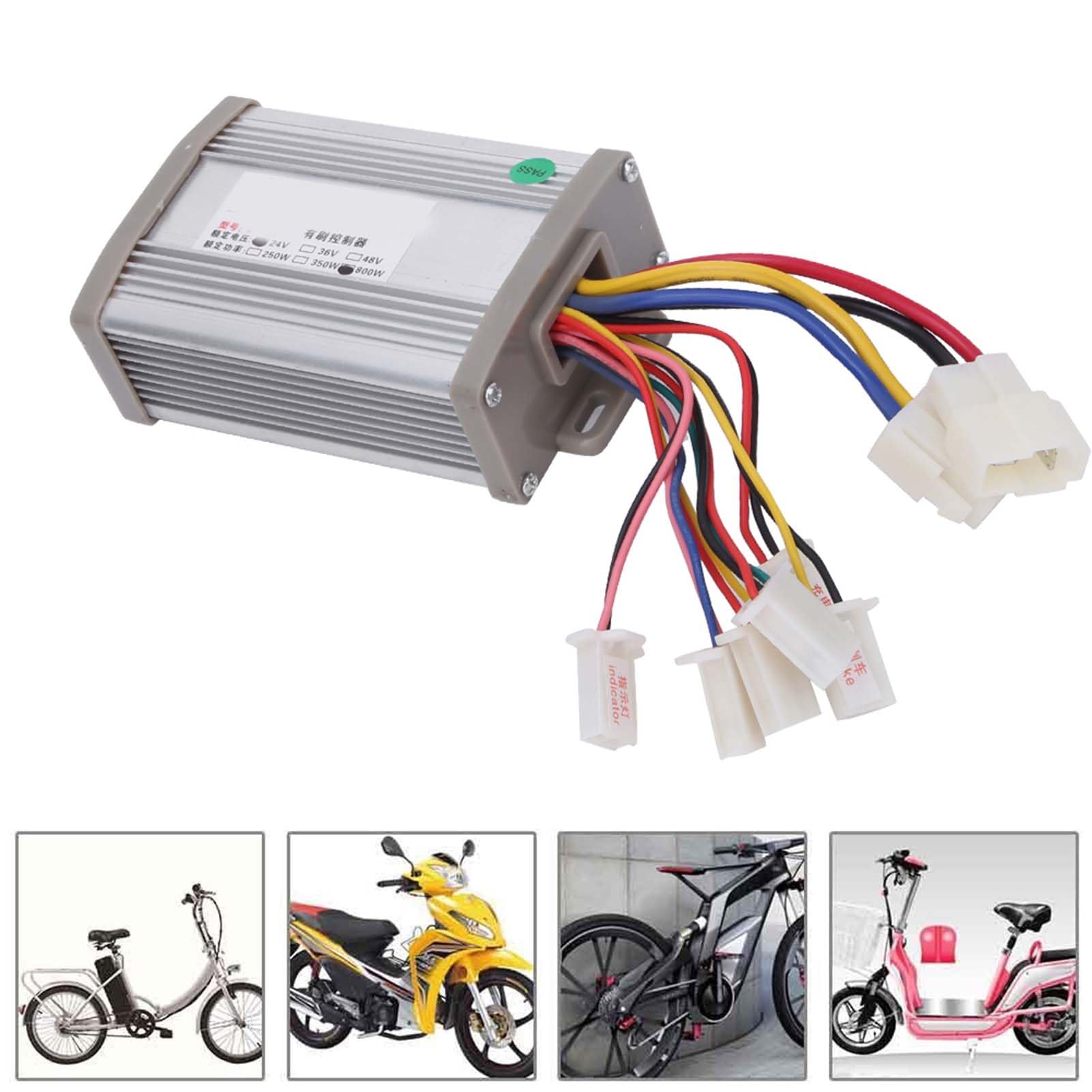 24V 800W Brush Motor Speed Controller - High Power Professional DC Motor Control Box with 8 Wires for E-Tricycle, Electric Scooters, Golf Carts & DIY Robotics Projects