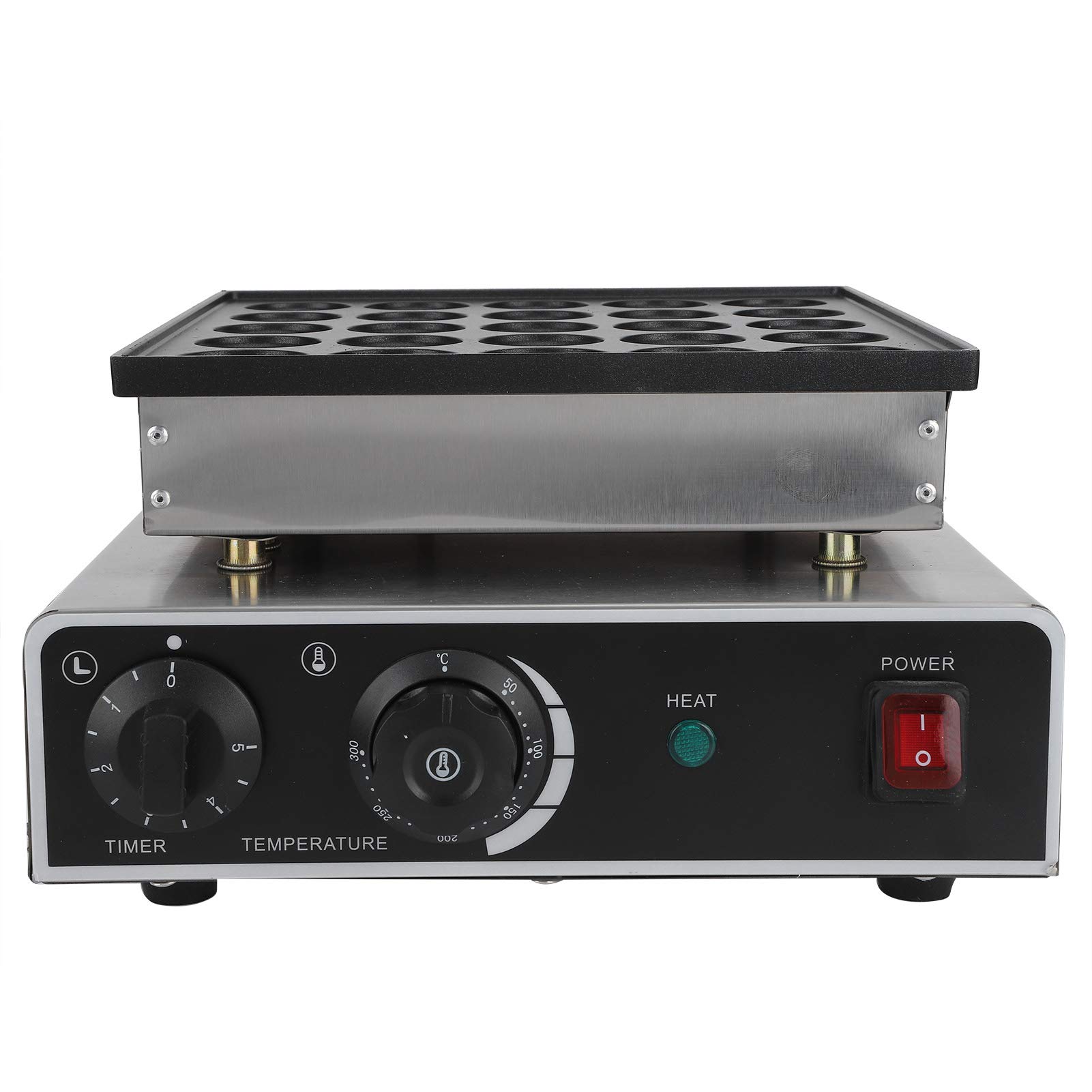 **25-Hole 950W Electric Pancake Maker - Non-Stick Waffle & Muffin Machine with Timer & Temperature Control - Stainless Steel Mini Dutch Pancake Baker for Home & Commercial Kitchens - Perfect for Breakfast, Brunch & Party Snacks**