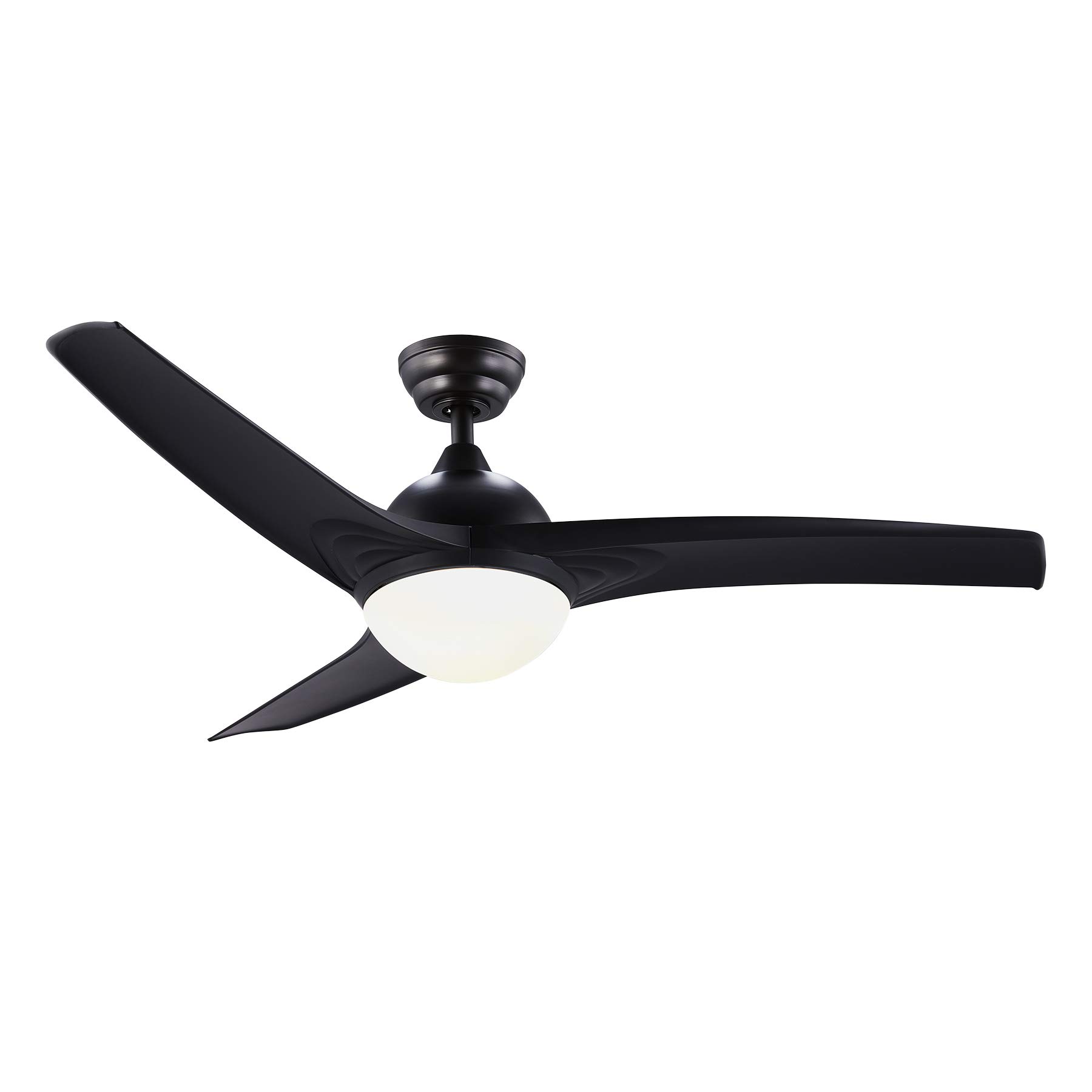 VONLUCE 52 Inch Black Modern Ceiling Fan with LED Light and Remote Control - 3 Reversible ABS Blades - Quiet Energy Efficient Indoor Ceiling Fan for Bedroom, Living Room, Kitchen, Office and Dining Room