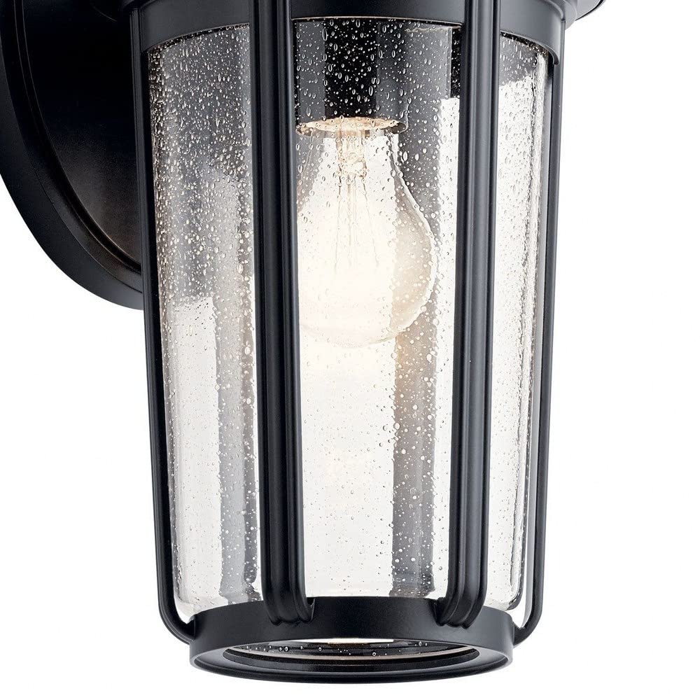 Traditional Black Outdoor Wall Lantern - 14.5