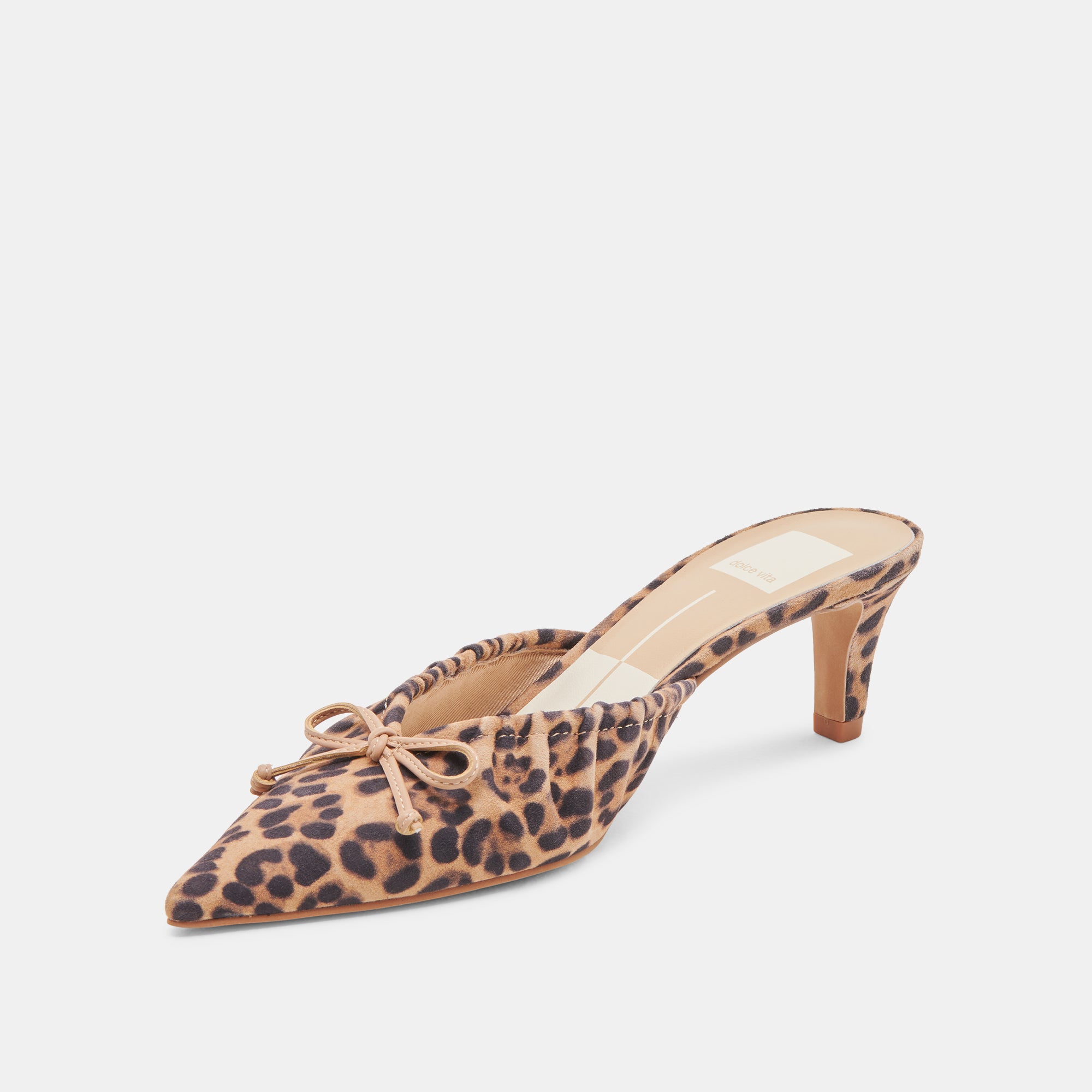 KAIRI Women's Mid Heel Pumps - Leopard Print Suede Shoes for Work, Party & Casual Wear