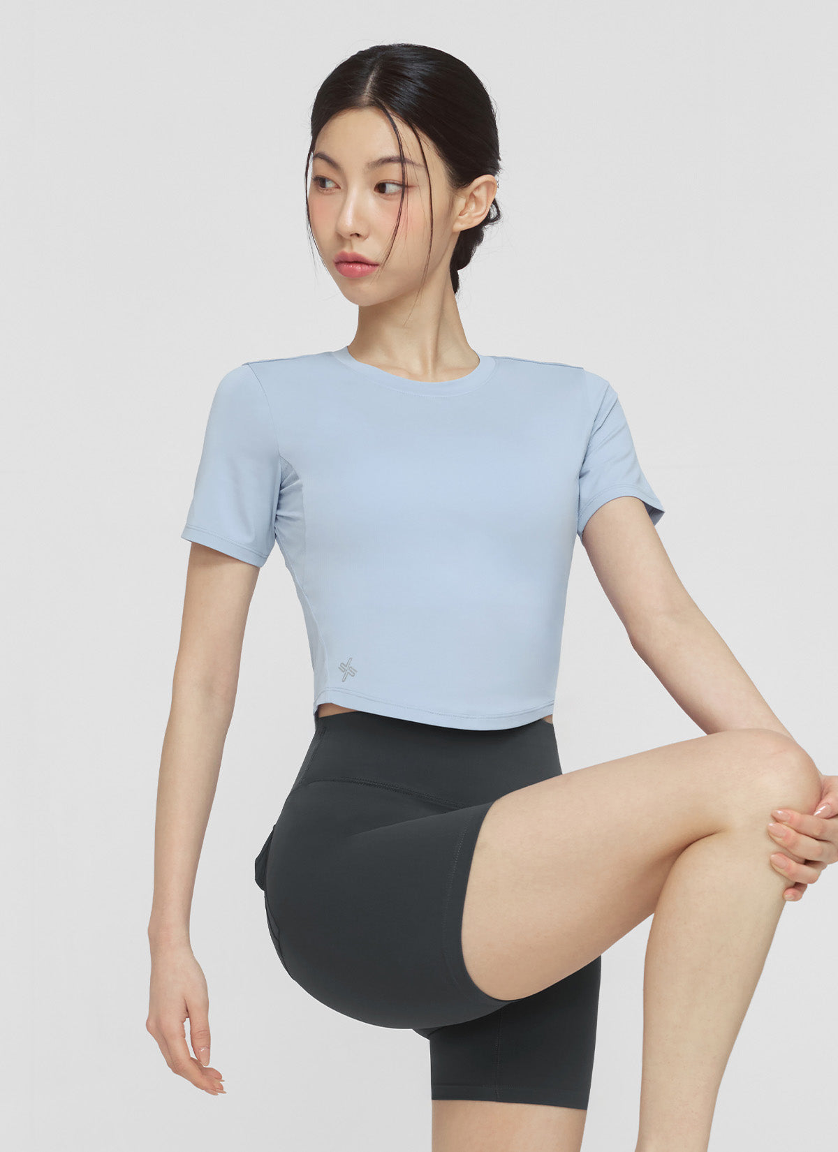 Ice Scent Crop Short Sleeve T-Shirt for Women - Breathable Summer Top for Yoga, Gym & Casual Wear