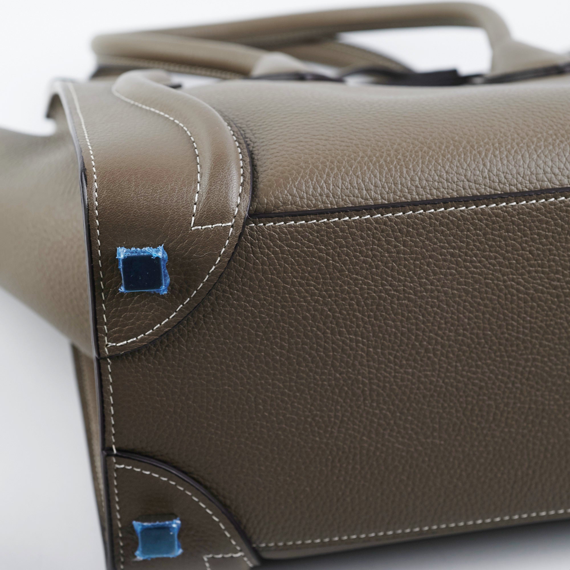 Celine Micro Luggage Bag in Soft Calfskin Leather - Souris Gray | Stylish Crossbody Purse for Women, Perfect for Work, Travel & Everyday Use