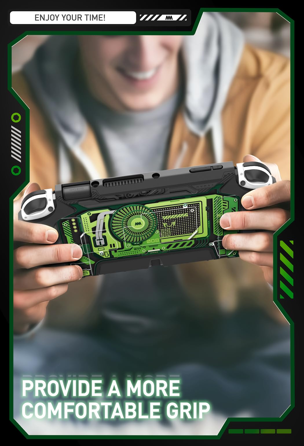 Nintendo Switch OLED 2021 Protective Case - Slim Hard Shell with Screen Protector for Nintendo Switch Blade (Green) | Durable Travel Cover for Gaming, Commuting & Outdoor Use