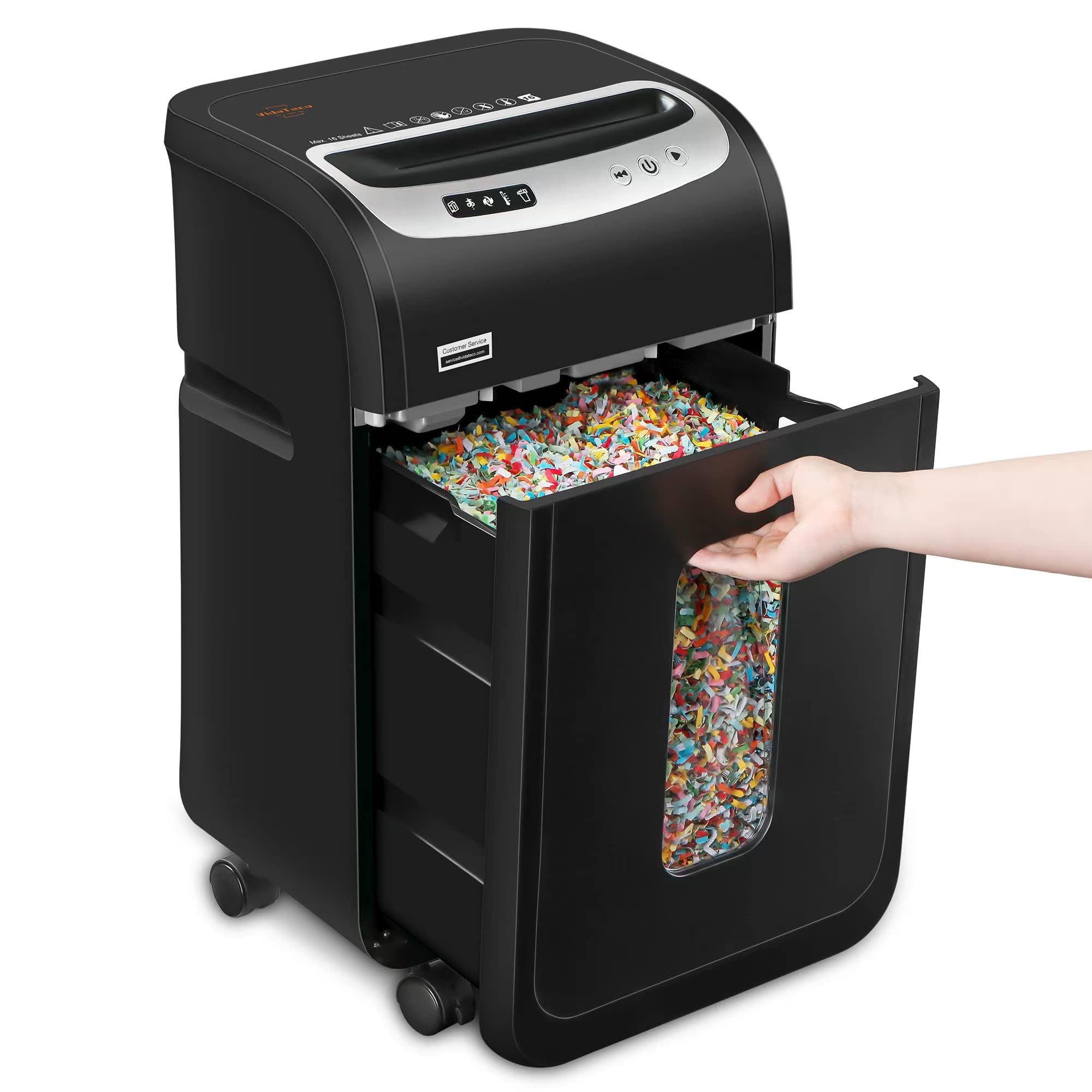 VidaTeco 18-Sheet Heavy Duty Micro Cut Paper Shredder for Home Office - US Patented Cutter, Shreds CD/Credit Cards, 7.9-Gal Extra Large Bin, 60 Min Run Time, Auto Jam Proof (ETL Certified) - Perfect for Document Security & Small Business Use