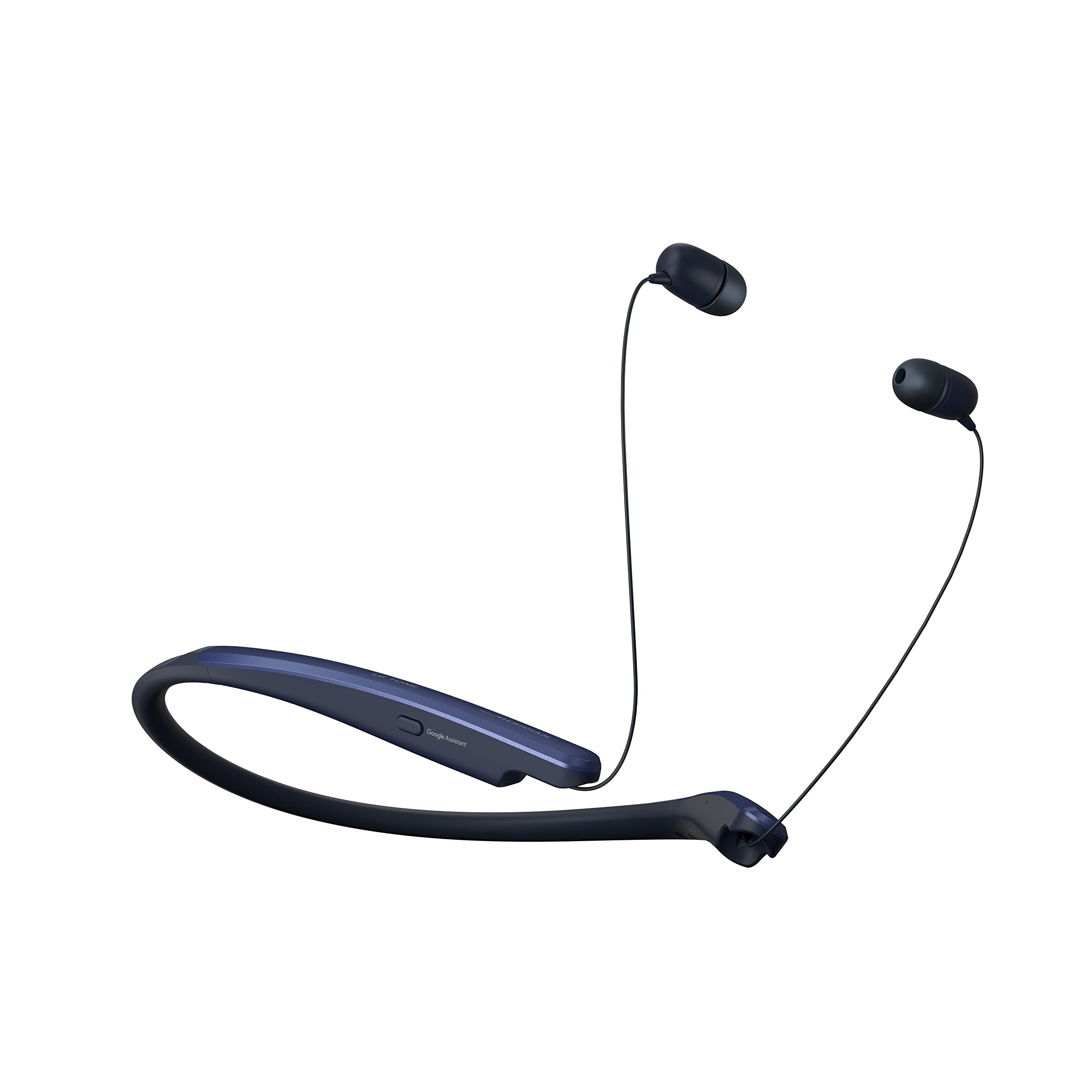 LG Tone Flex HBS-XL7 Wireless Bluetooth Neckband Earbuds with 32-Bit Hi-Fi DAC & Meridian Audio - Google Assistant Compatible - Includes Wall & Car Charger (Navy Blue) - Perfect for Workouts, Commuting & Hands-Free Calls