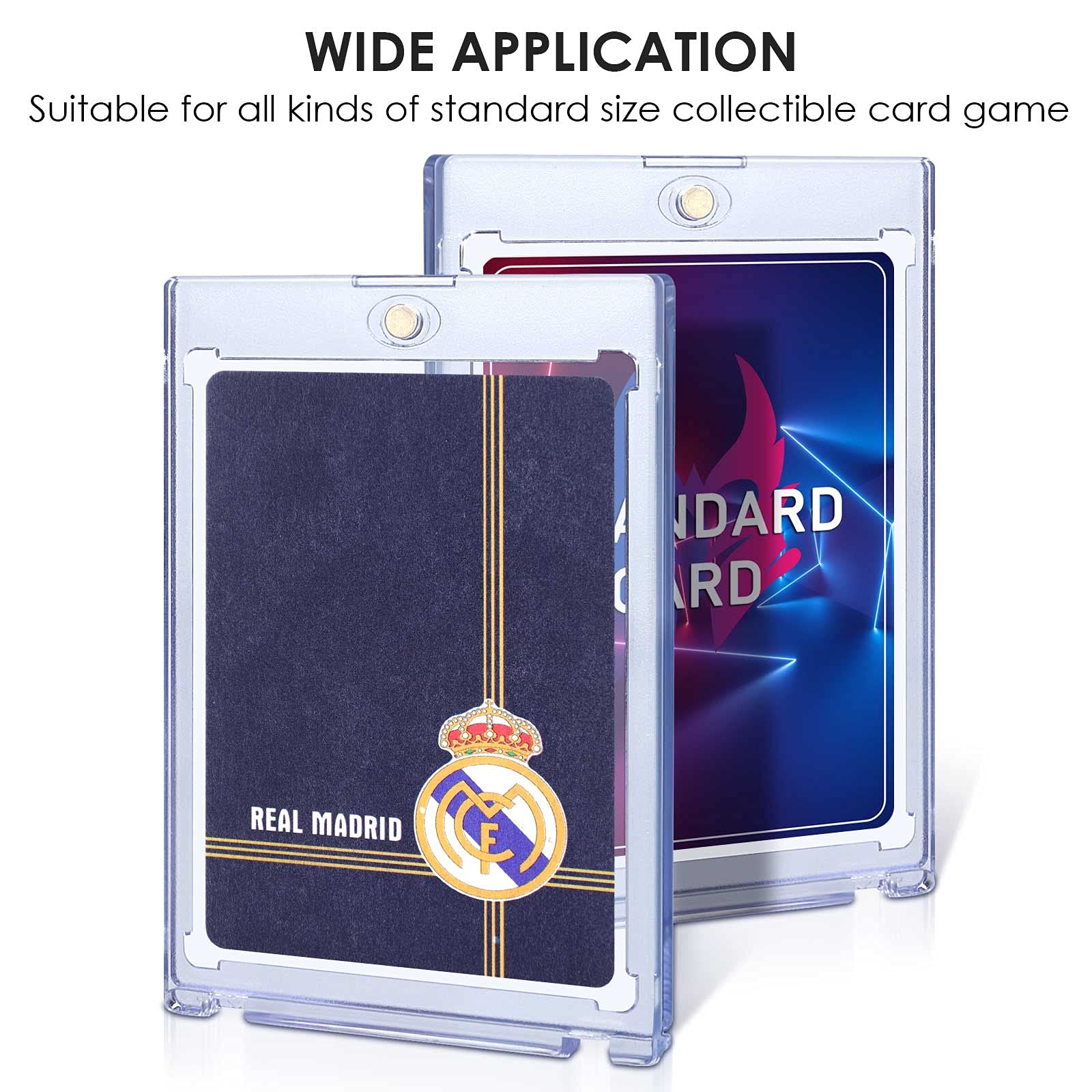 100ct Magnetic Card Holders for Trading Cards - 35pt Baseball Card Display Case for Sports Cards, MTG Cards & Standard Trading Cards | Perfect for Collectors, Game Storage & Display Protection