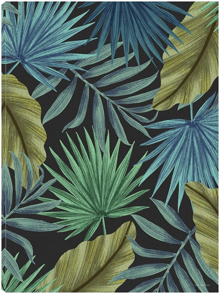 Tropical Leaves Canvas Wall Art - Hand-Painted Fine Art Decor by Seven Trees Design for Living Room, Bedroom, Office & More - Ready to Hang 24x32 Inches - Perfect for Coastal, Boho & Modern Home Decor