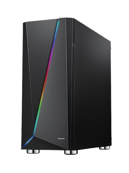 BGears Draco5907 Mid-Tower ATX Gaming PC Case - High Airflow, RGB Lighting, Tempered Glass Side Panel - Perfect for Gaming Rigs & Streaming Setups