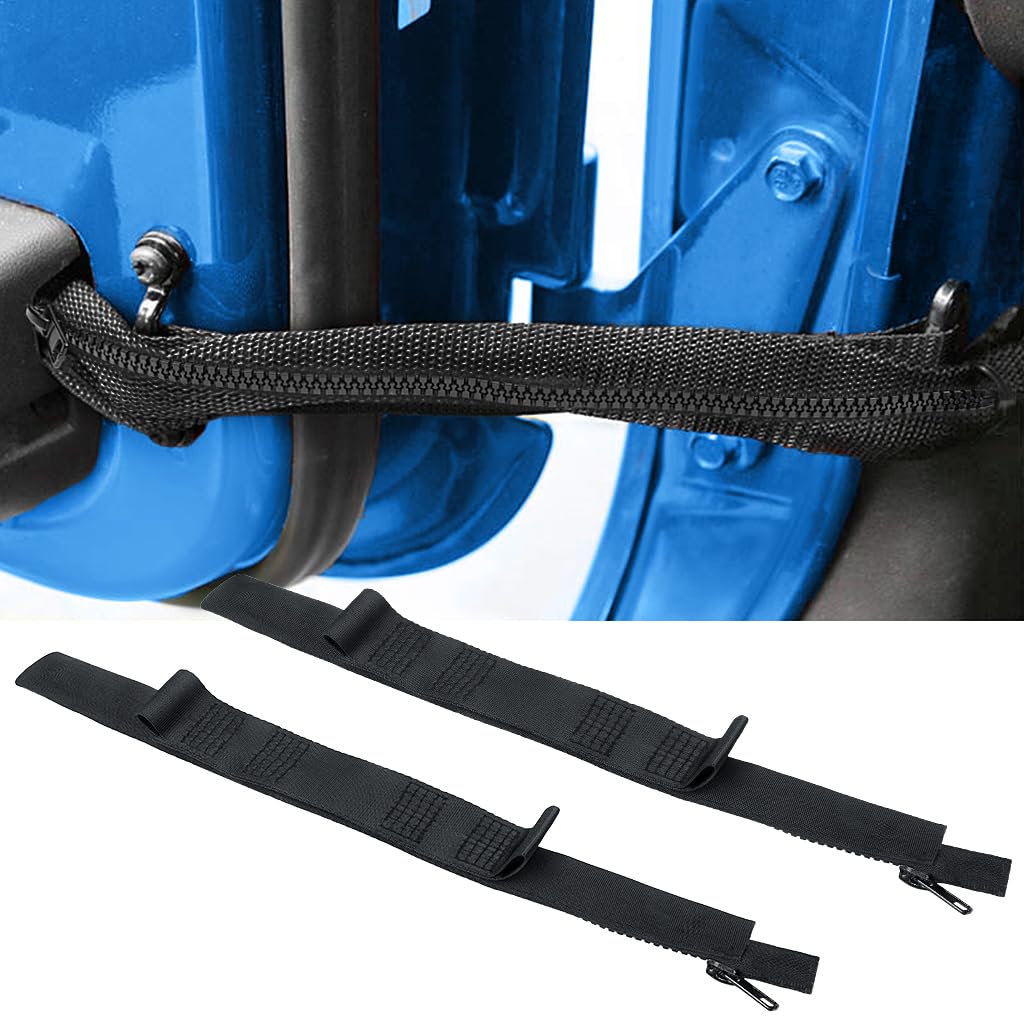 Heavy Duty Jeep Wrangler Door Limiting Straps (2PCS) - Adjustable Zippered Loom Design with Wireless Protection Harness | Fits Jeep Wrangler 1987-2024 Models | Perfect for Off-Roading, Trail Riding & Jeep Door Protection