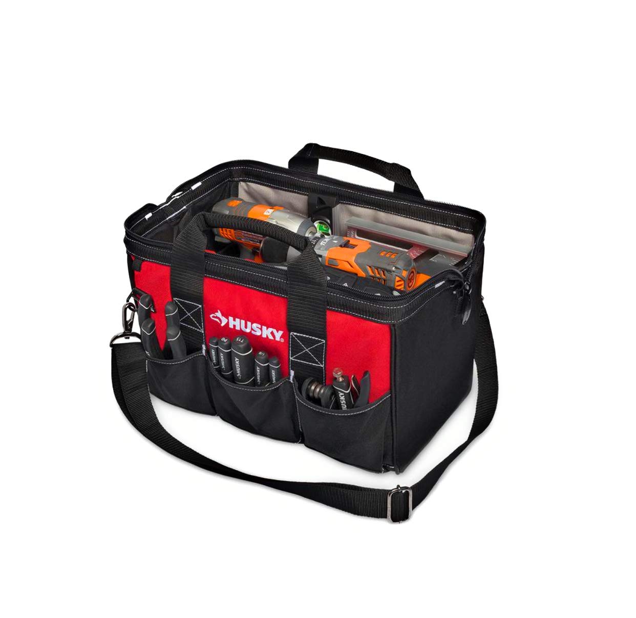 Heavy Duty 15 Inch Husky Tool Bag - Durable Construction for Electricians, Plumbers & Contractors - Perfect for Job Sites, Workshops & Home DIY Projects