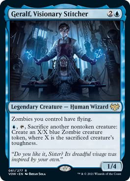 Magic: the Gathering - Geralf, Visionary Stitcher (061) - Innistrad: Crimson Vow MTG Card | Commander & Standard Deck Strategy | Collectible Trading Card Game for Fantasy Battles