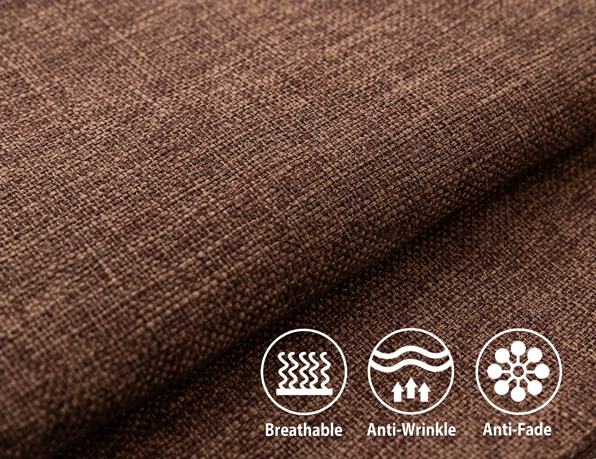Stellhome 20x20 Inch Square Linen Throw Pillow Covers - Farmhouse Style Decorative Burlap Cushion Covers for Bedroom, Living Room, Sofa (Pack of 2, Brown) - Perfect for Fall Decor & Cozy Home Accents