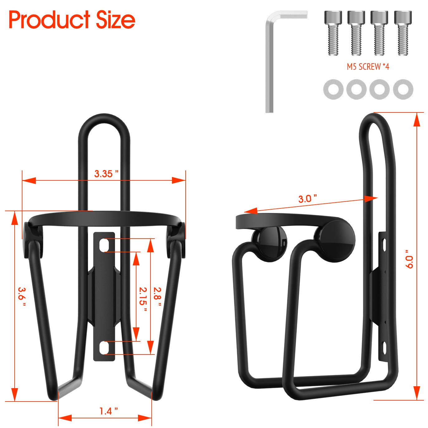 Compact Brass Bike Bell & 2-Pack Water Bottle Holders - Durable Cycling Accessories for Mountain Bikes & Commuters - Perfect for Outdoor Adventures & Daily Rides