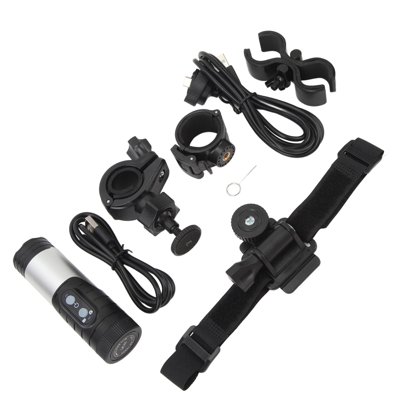 **Akozon H68B 4K Waterproof Action Camera with Anti-Shake - Helmet & Bike Mount Included - Ideal for Motorcycle, Cycling, Surfing & Outdoor Sports (Silver)**