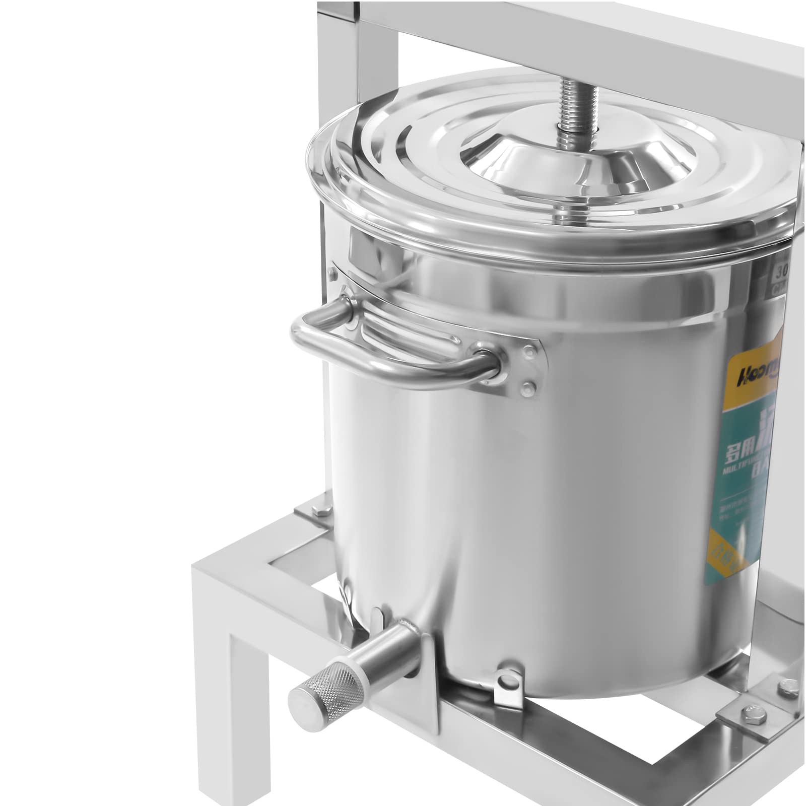 2.64 Gallon Stainless Steel Fruit Press for Cider, Wine & Juice Making - Heavy Duty Apple Grape Press with Pressing Plate - Perfect for Home Brewing, Winemaking & Fresh Juice Extraction