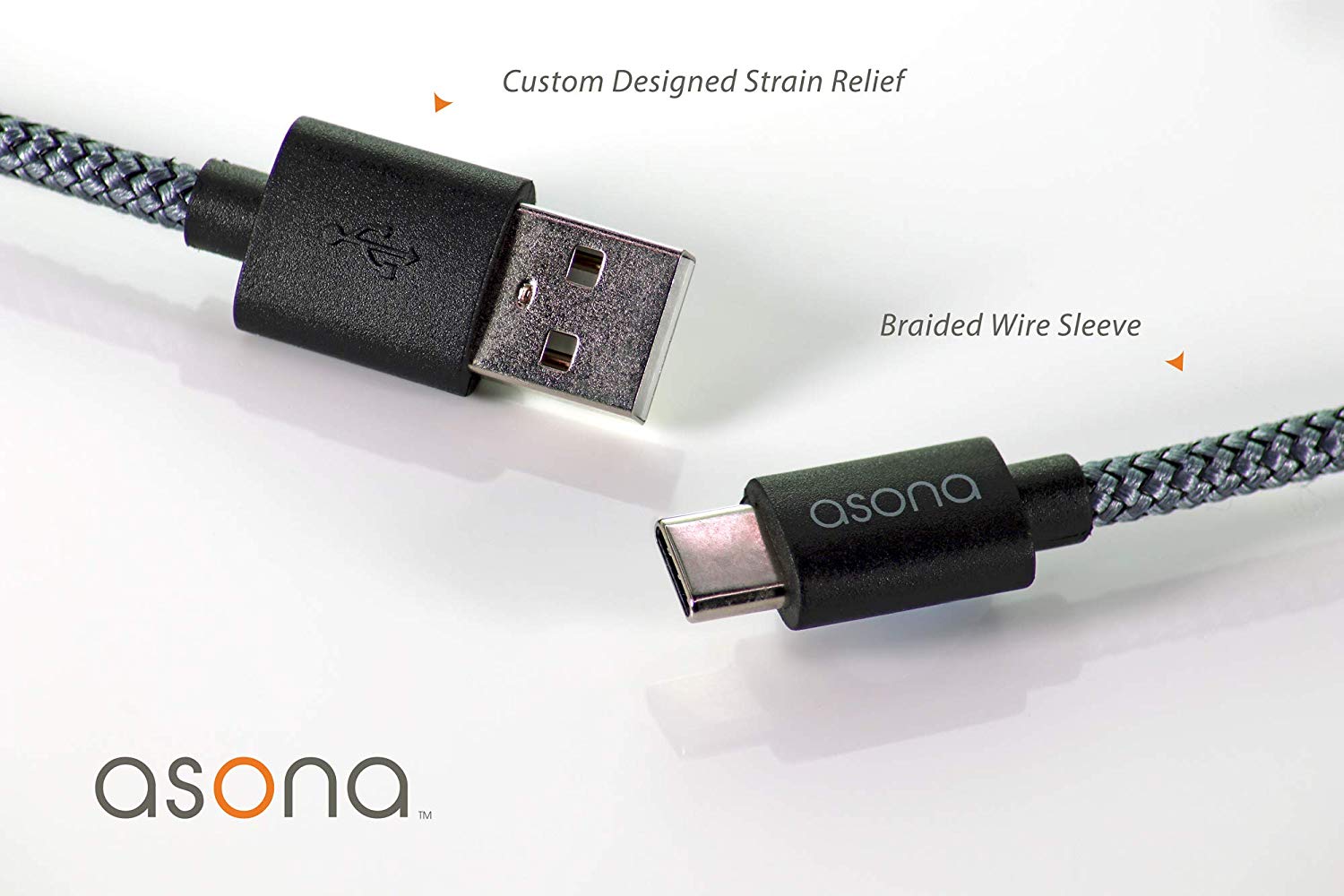 Asona 3-Pack Braided USB A to USB C Cable (2x 3ft, 1x 6ft) - Fast Charging & Data Sync for iPhone 15, Samsung Galaxy, iPad, MacBook - Perfect for Home, Office & Travel
