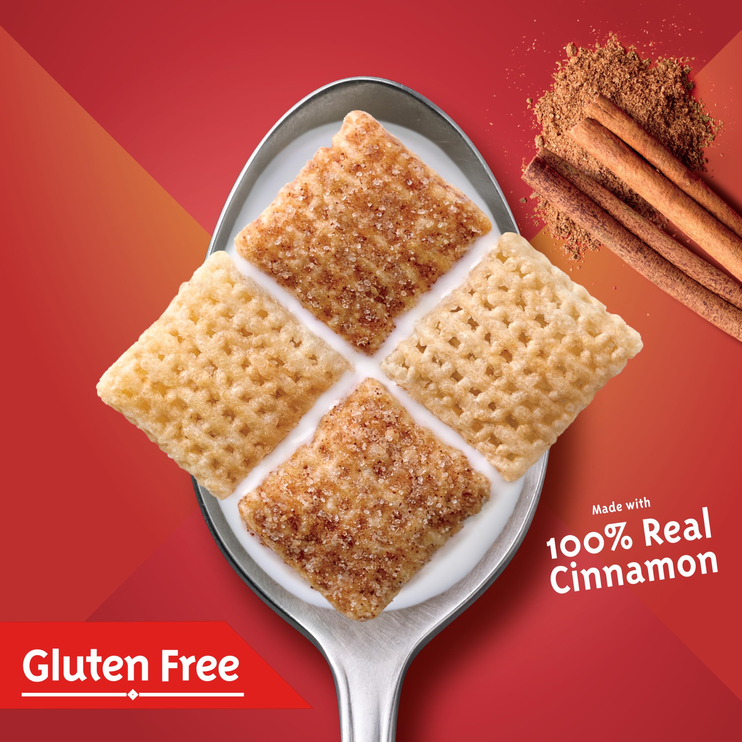 Gluten Free Cinnamon Chex Cereal - Whole Grain Breakfast Cereal, Family Size 19.2 oz - Perfect for Healthy Morning Meals & Snacks