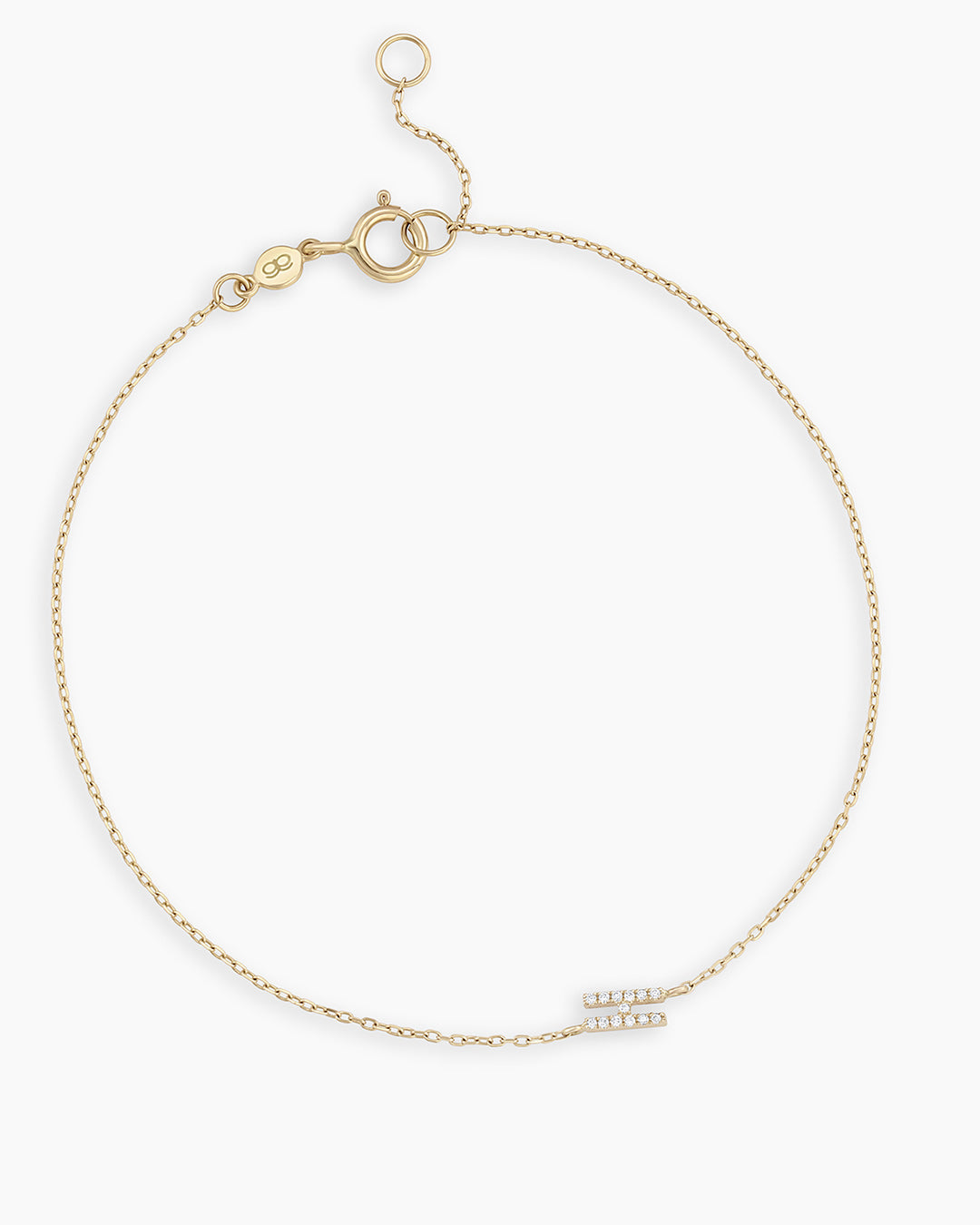 Diamond Pavé Alphabet Bracelet - Personalized Initial Letter Bracelet for Women, Sterling Silver or Gold Plated, Elegant Gift for Birthday, Anniversary, Valentine's Day | Perfect for Everyday Wear & Special Occasions