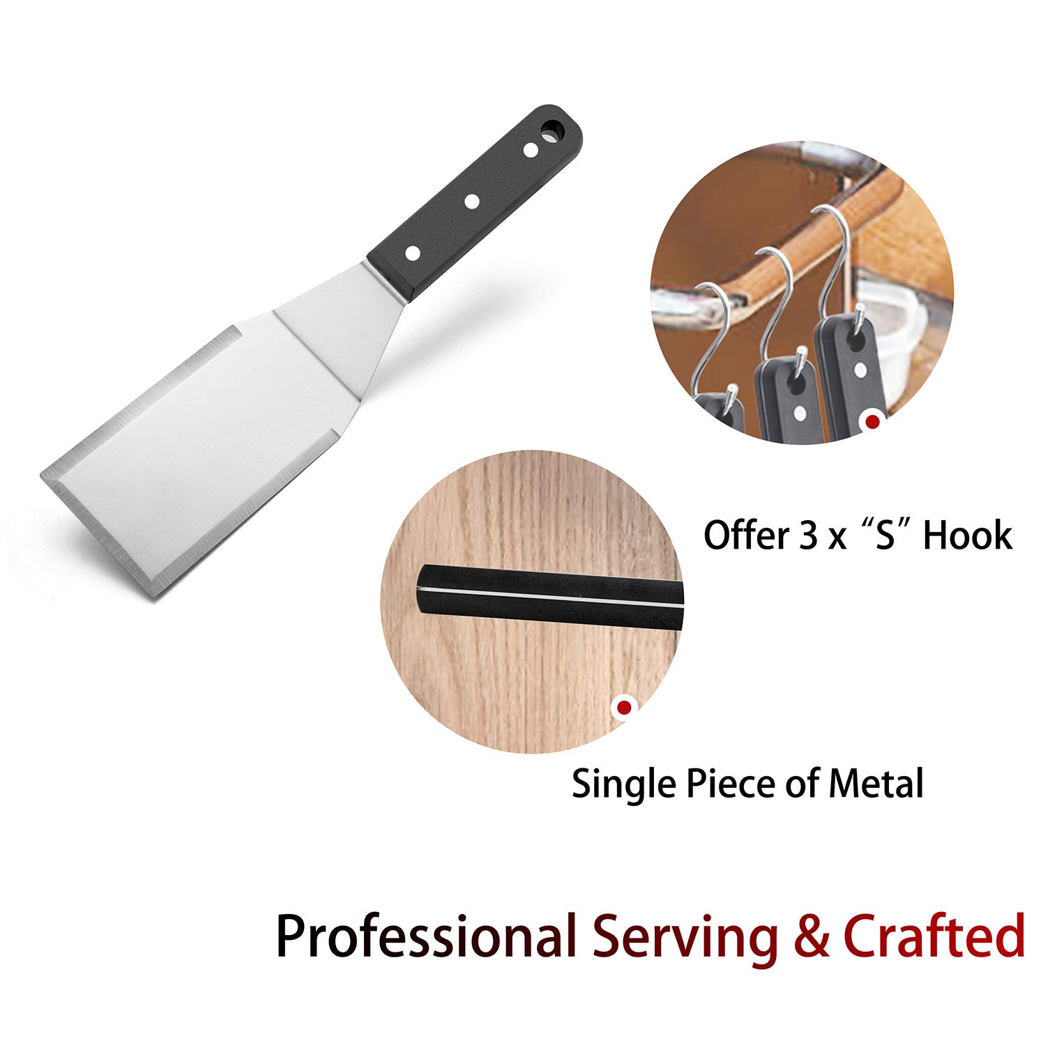 Premium Stainless Steel Griddle Spatula Set of 2 - Heavy Duty Pancake & Burger Flipper for Cast Iron, BBQ, Hibachi & Flat Top Cooking | Dishwasher Safe | Perfect for Outdoor Grilling, Camping & Home Kitchen Use