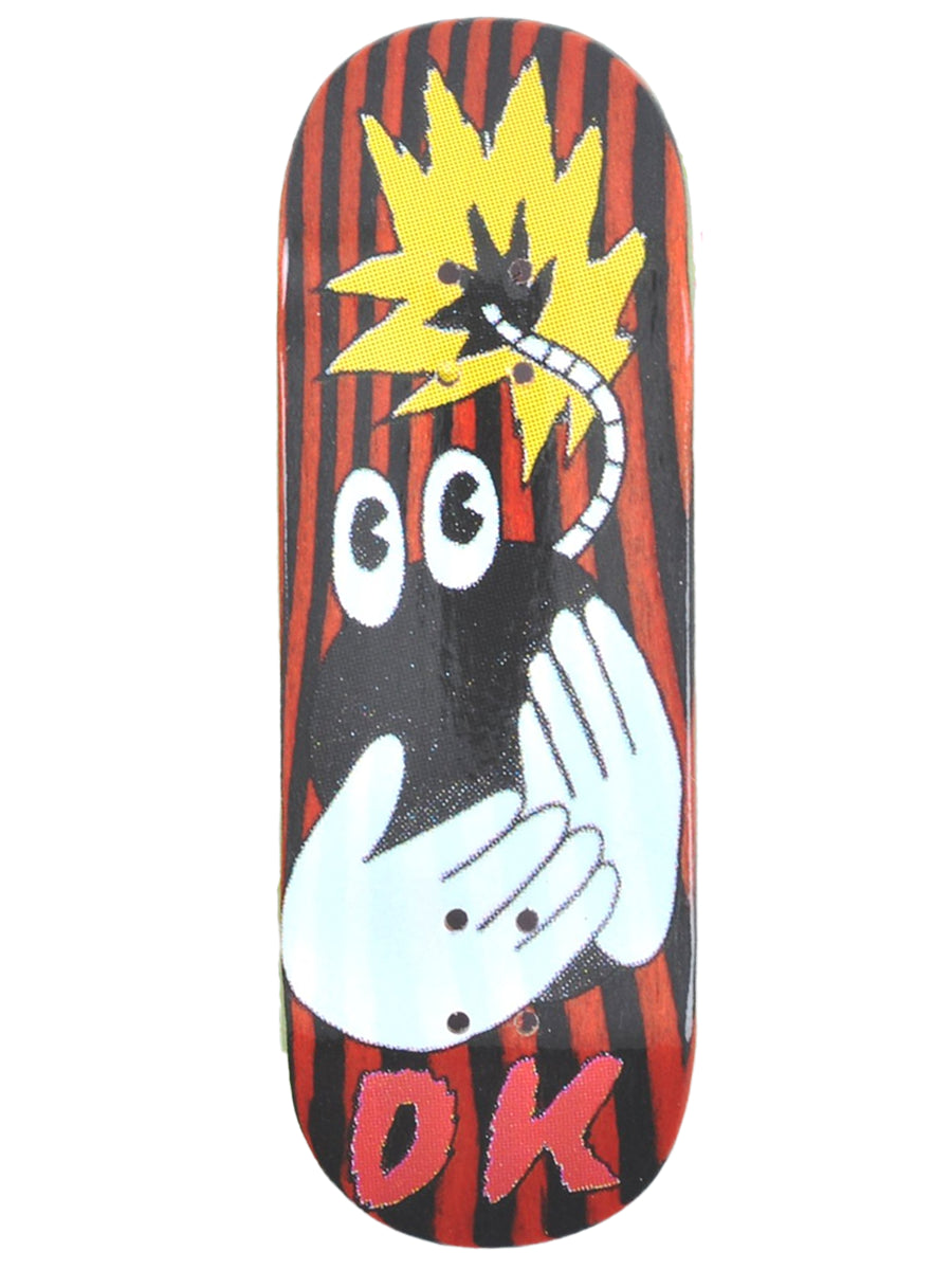 DK Real Wear Fingerboard Deck - Bomb Red | Professional Finger Skateboard for Tricks & Stunts | Perfect for Skateboard Enthusiasts & Collectors