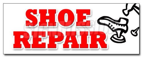 SignMission 36 Inch Shoe Repair Decal Sticker for Heels & Soles - Durable Luggage Repair Stickers for Cobblers & Shoe Shops (Perfect for Waiting Area Signage & Workshop Decor)