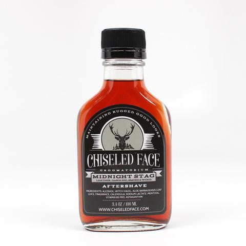 Chiseled Face Midnight Stag Aftershave Splash for Men - Refreshing Post-Shave Toner with Bold Scent - Perfect for Grooming Routine & Night Out
