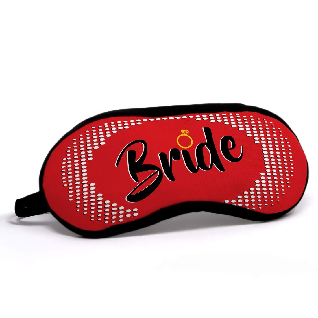 Valentine's Day Gifts for Her - Retro Red Eye Mask with Halftone Dots & Bride Quote (7.5x3 inches) | Sleep Mask for Women, Girlfriend, Wife | Perfect Romantic Gift for Couples, Birthday & Wedding | Great for Travel, Relaxation & Beauty Sleep