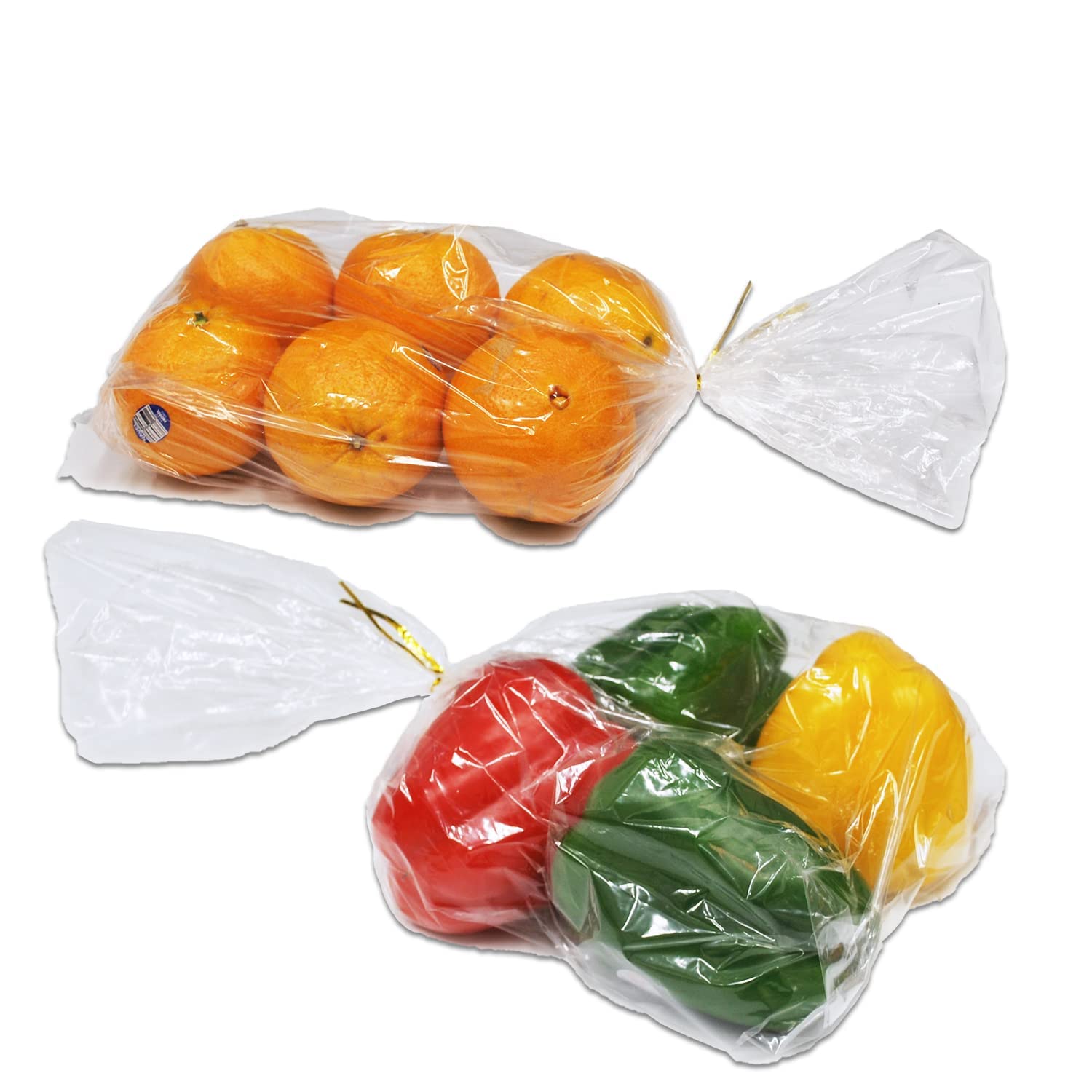 100 Clear Bread Bags with Ties & Thank You Stickers - 8