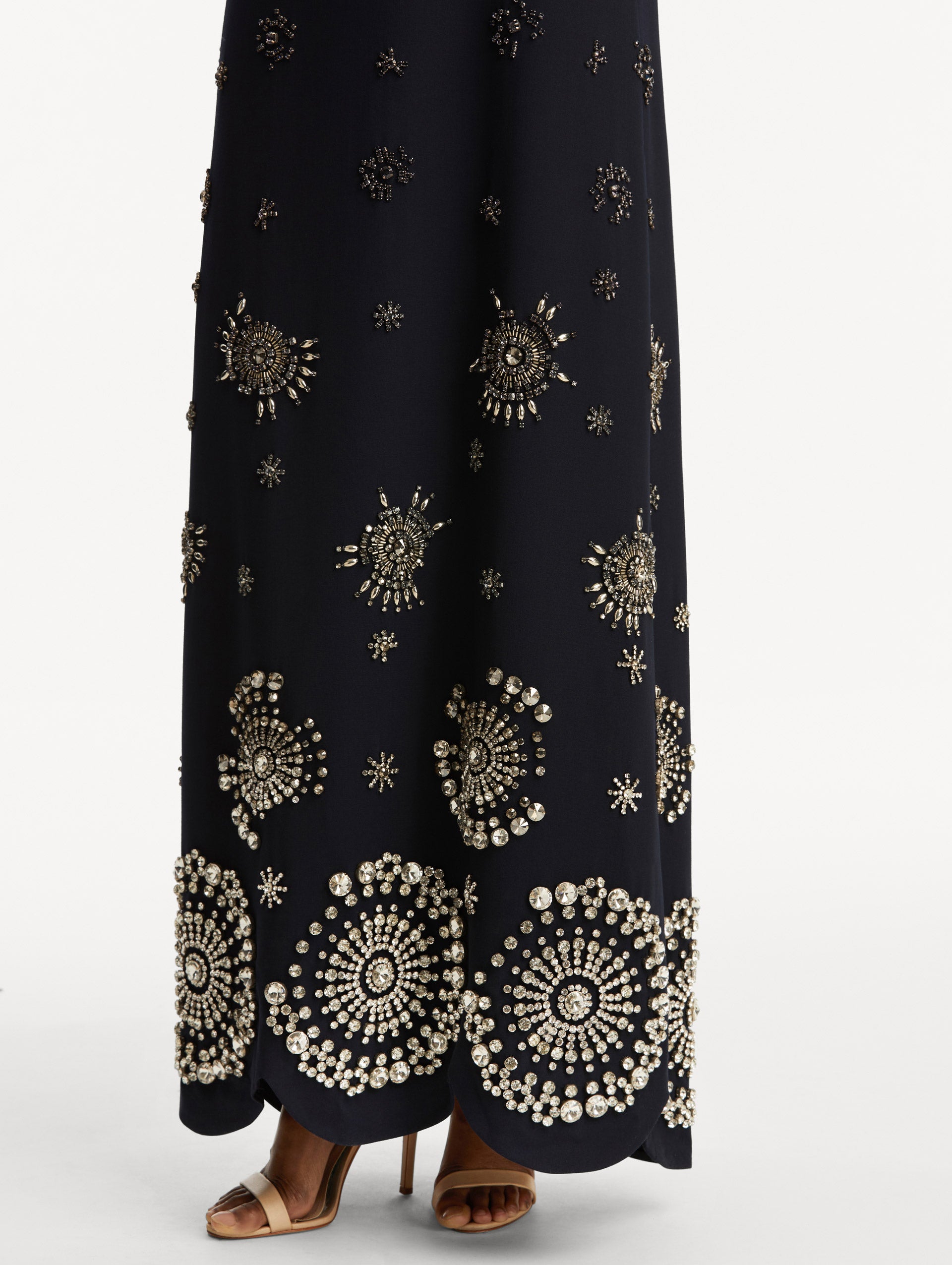 Elegant Crystal Embellished Caftan Dress for Women - Boho Chic Maxi Dress for Beach, Party & Special Occasions