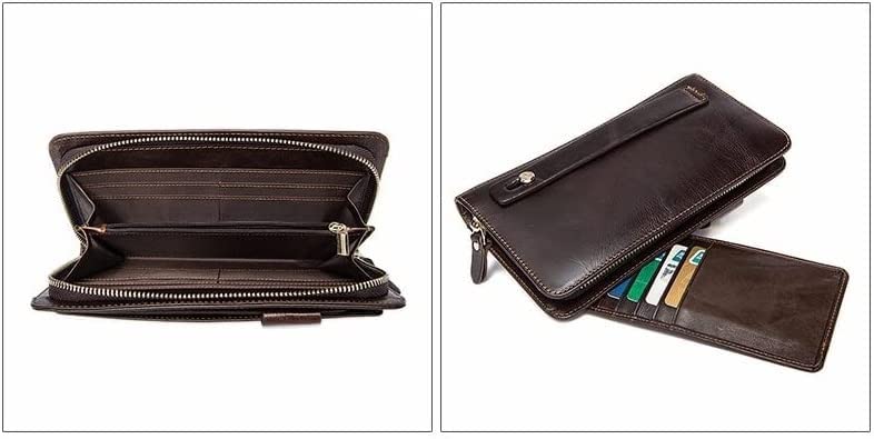 Premium Genuine Leather Men's Wallet Clutch - Slim RFID Blocking Card Holder & Money Organizer for Business & Travel | Perfect Gift for Dad, Husband, Boyfriend