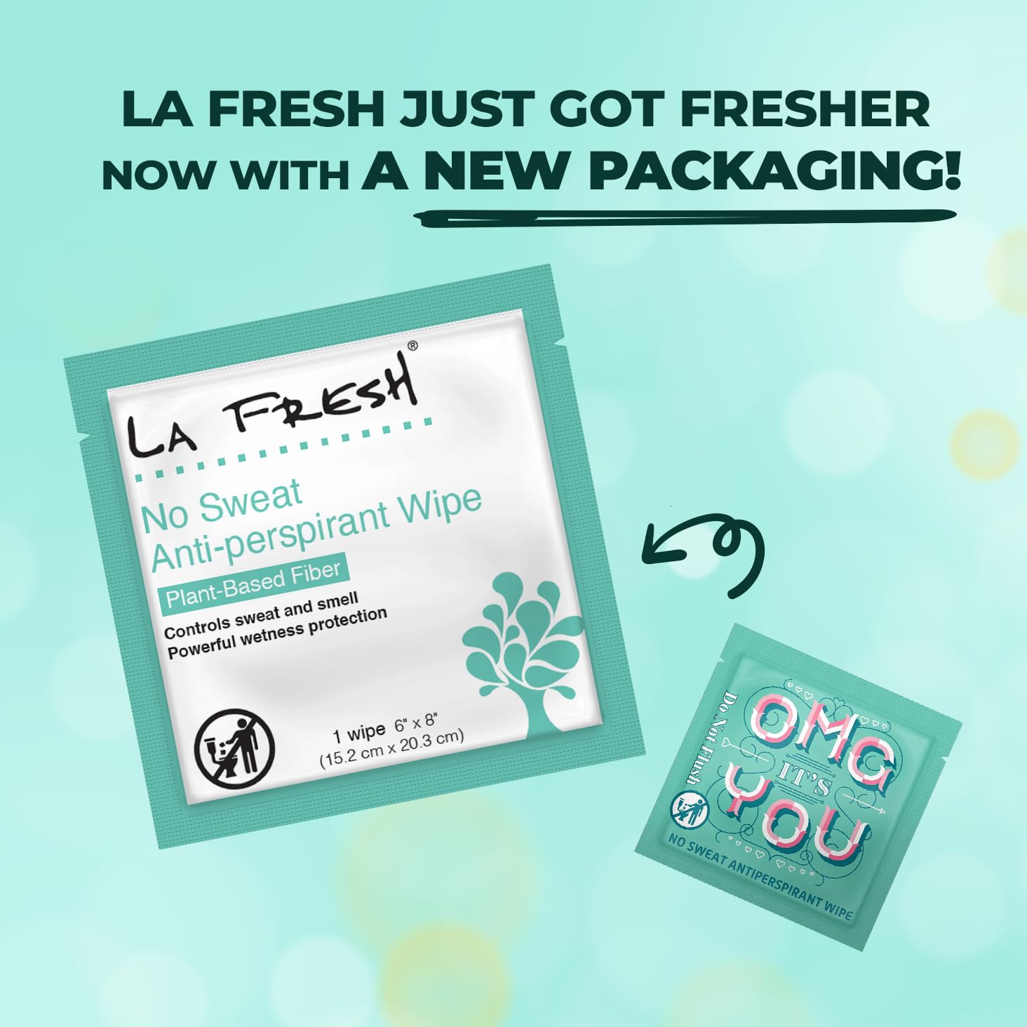 La Fresh Travel Lite Antiperspirant & Deodorant Wipes - 50 Individually Wrapped Body Wipes for Men & Women | On-The-Go Freshness for Travel, Gym & Outdoor Activities