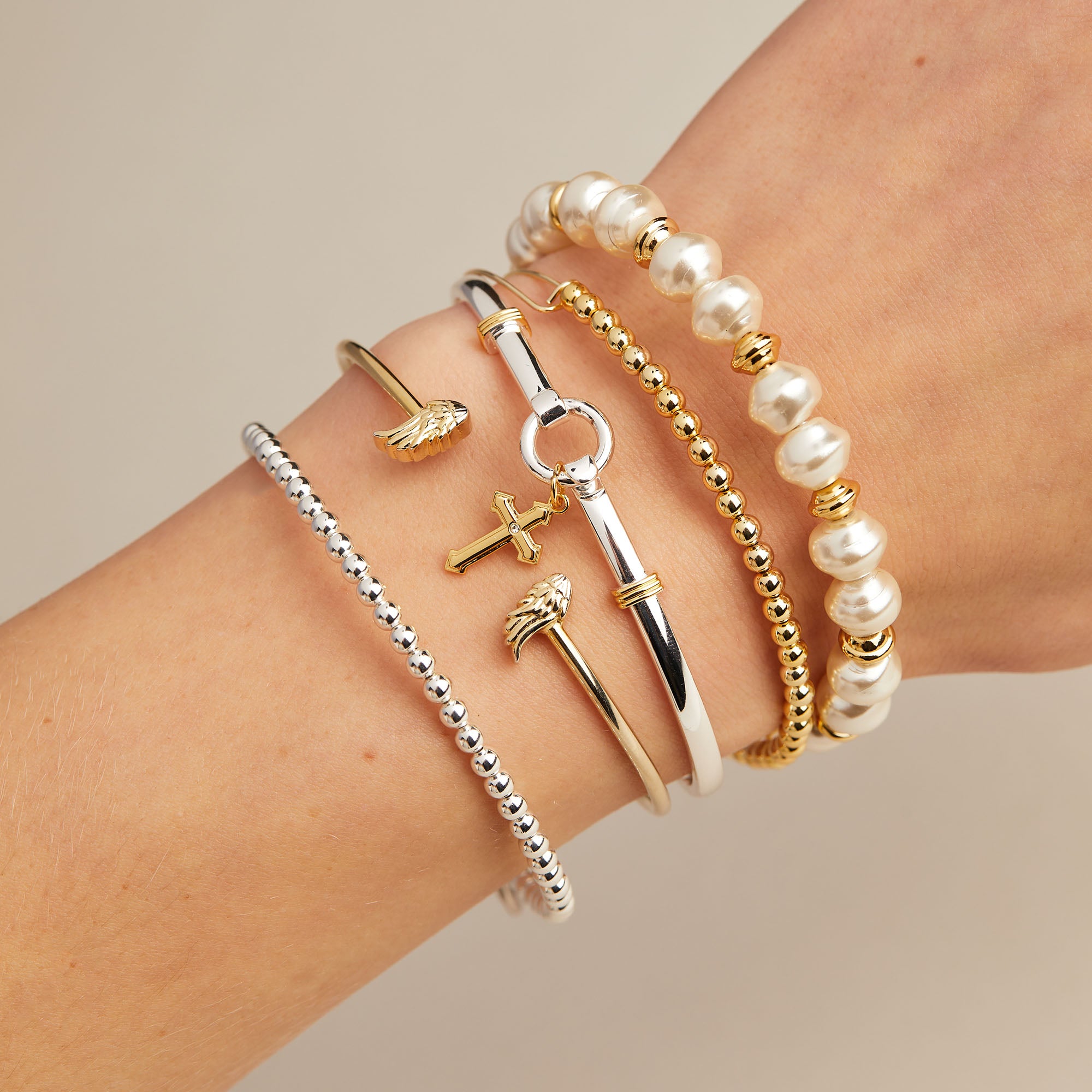 Angel Wings Flex Cuff Bracelet - Adjustable Bangle Bracelet for Women, Fashion Jewelry Gift for Her - Perfect for Parties, Weddings & Everyday Wear