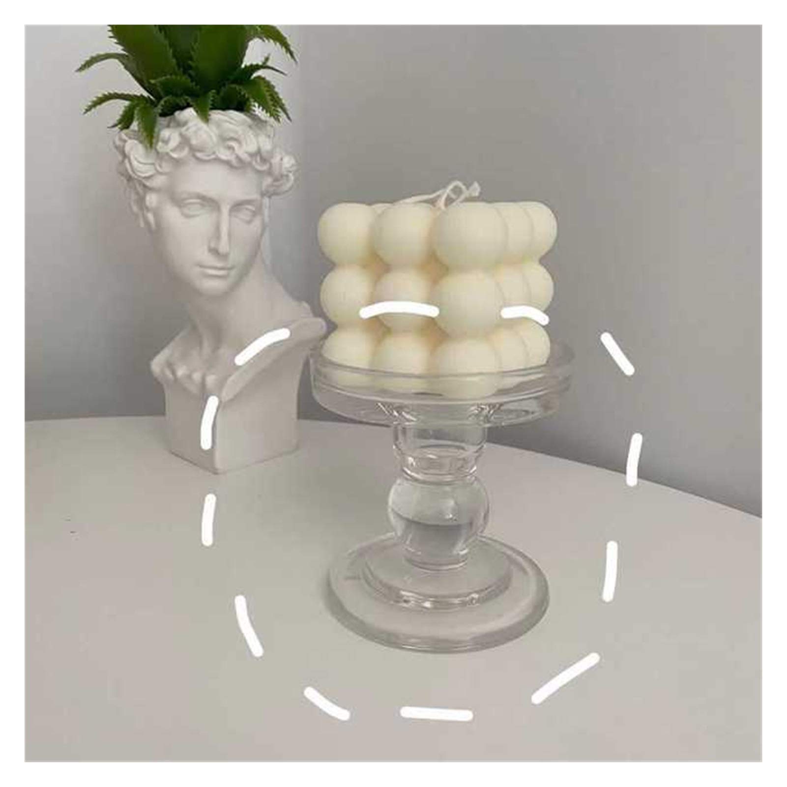 Aghami Orange Scented Soy Wax Candle - Bubble Cube Design, Aromatherapy Relaxation, Perfect Birthday Gift for Home, Spa & Office Decor
