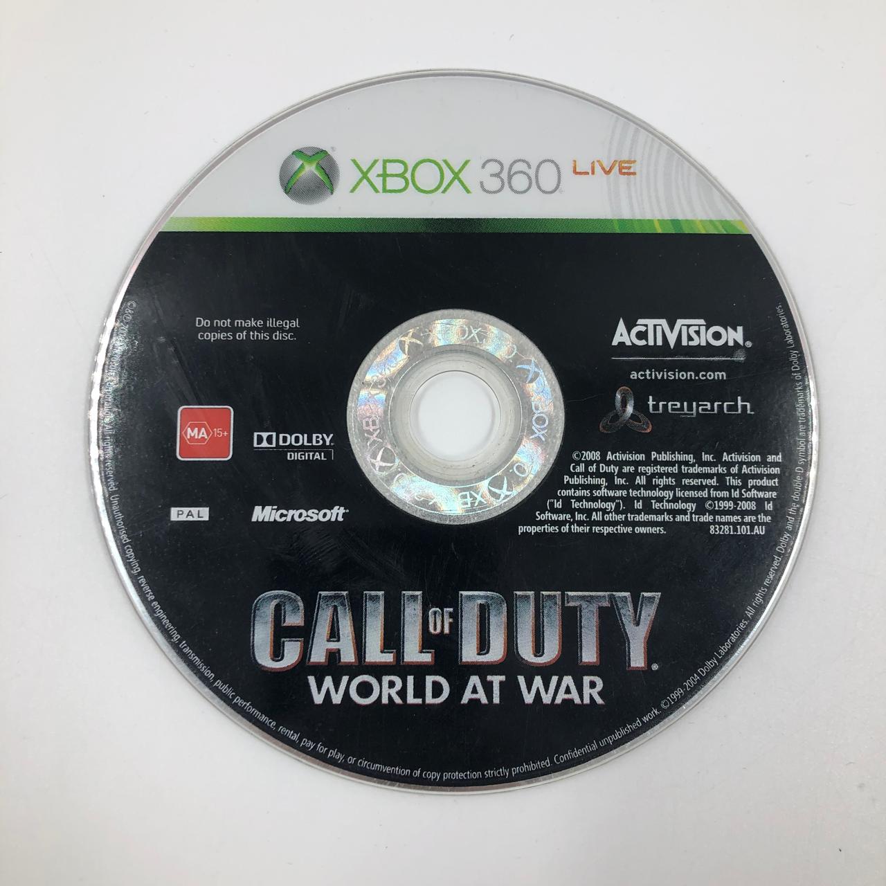 Call of Duty: World at War Xbox 360 Game Disc - Authentic WWII Shooter for Xbox 360 - Perfect for Multiplayer Battles & War Gaming Enthusiasts