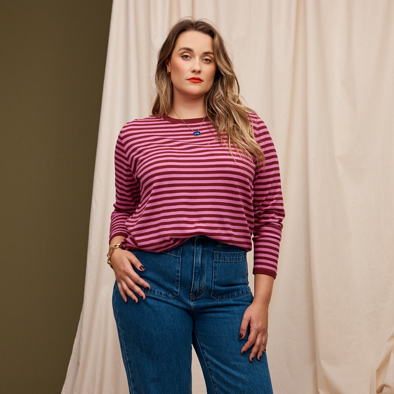 Pierre Knit Top Women's Fuchsia Blouse - Soft & Stylish Casual Wear for Office, Date Night & Everyday Outfits