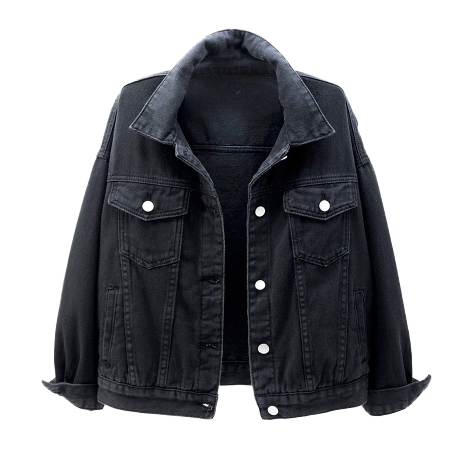 Women's Candy Color Denim Jacket - Relaxed Fit Casual Jean Trucker Jacket for Women | Stylish Lightweight Denim Jacket for Everyday Wear, Spring Outfits & Street Fashion
