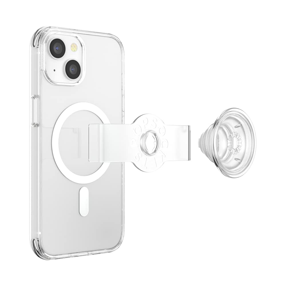 PopSockets iPhone 14 Case with Grip & Slide - MagSafe Compatible, Wireless Charging Clear Protective Cover | Perfect for Workouts, Commuting & Everyday Use