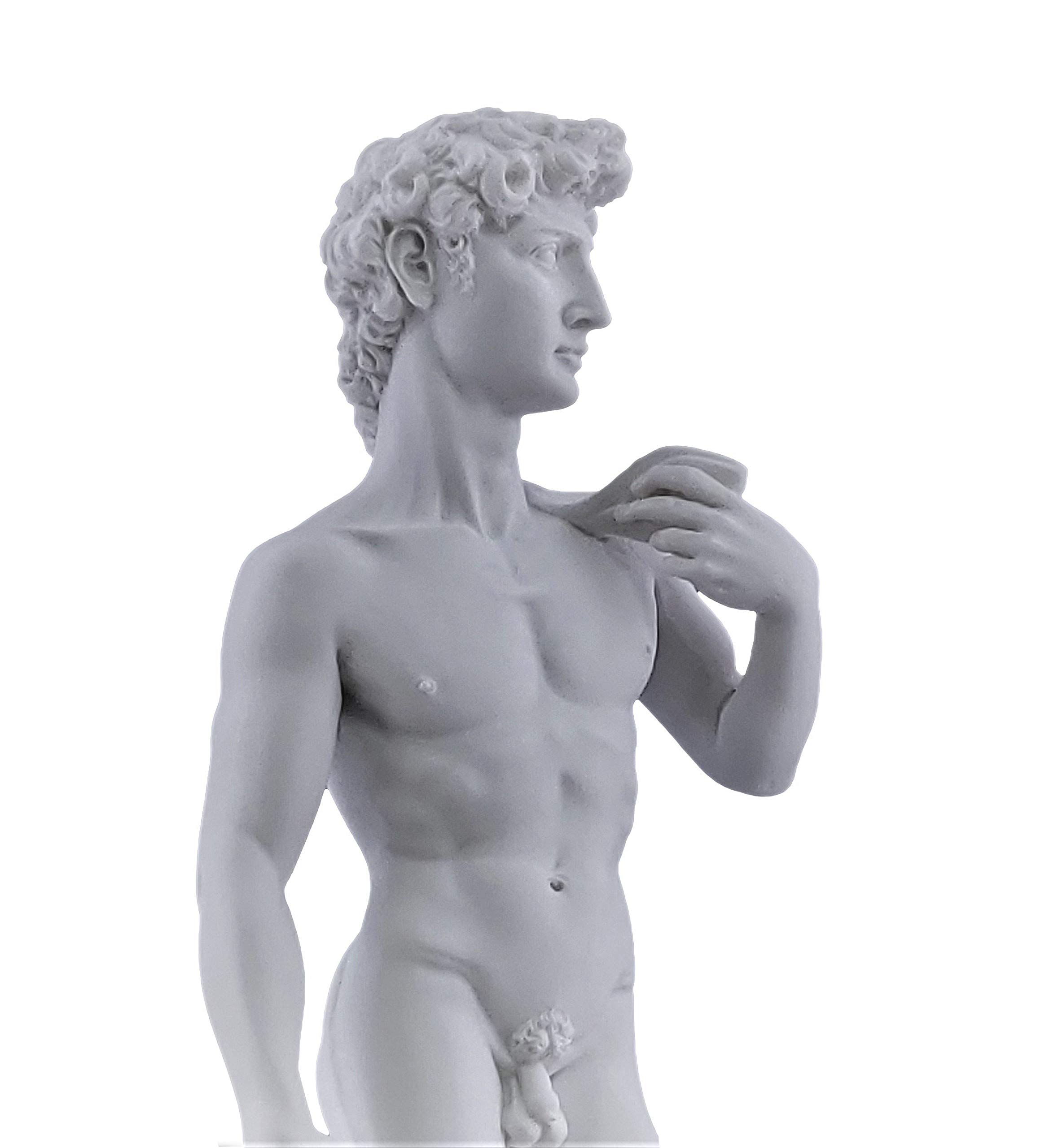 David Michelangelo King Hero Nude Male Greek Statue Sculpture Cast Marble - Classic Art Decor for Home, Office & Garden | Renaissance Statue, Greek Mythology Decor, Marble Sculpture Collectible