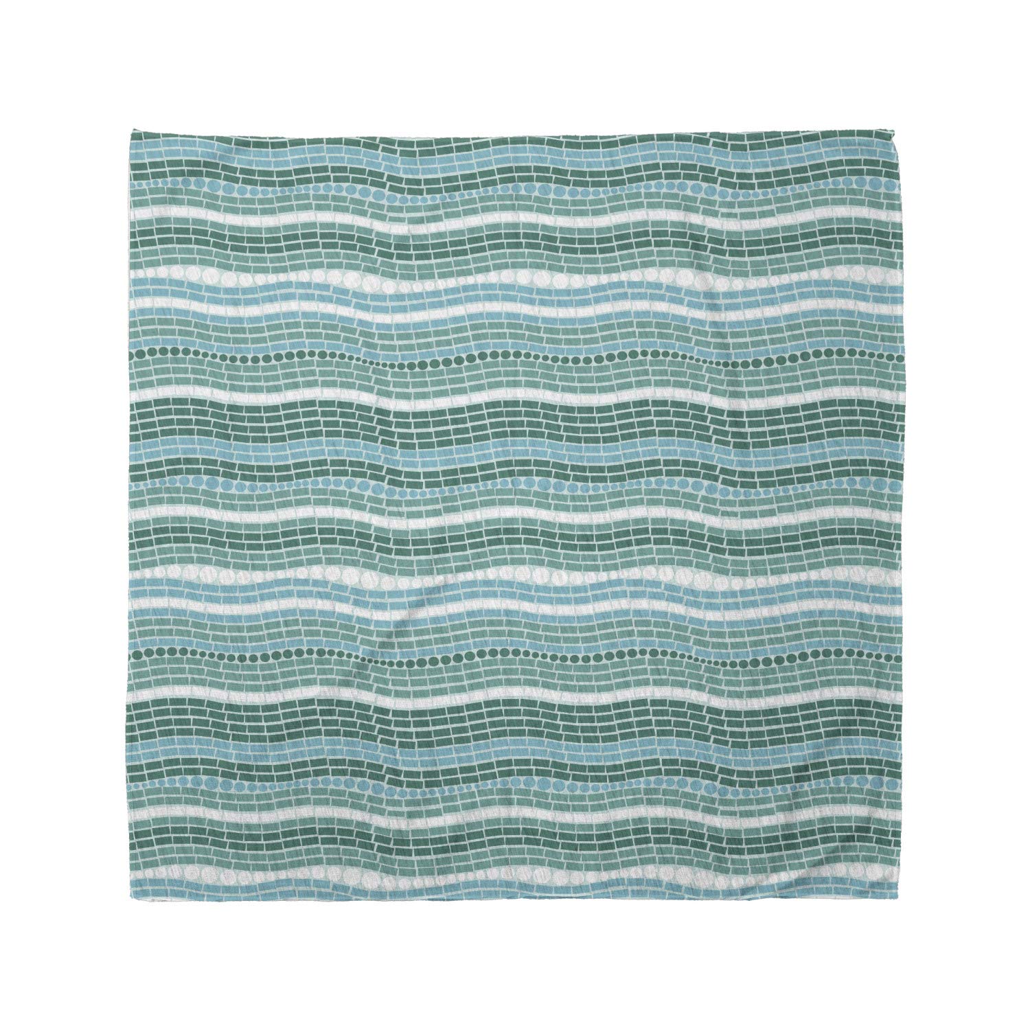Ambesonne Mosaic Bandana - Traditional Wavy Mosaic Tile Pattern Unisex Head Scarf & Neck Tie for Men Women - Perfect for Outdoor Activities, Music Festivals, and Fashion Accessories
