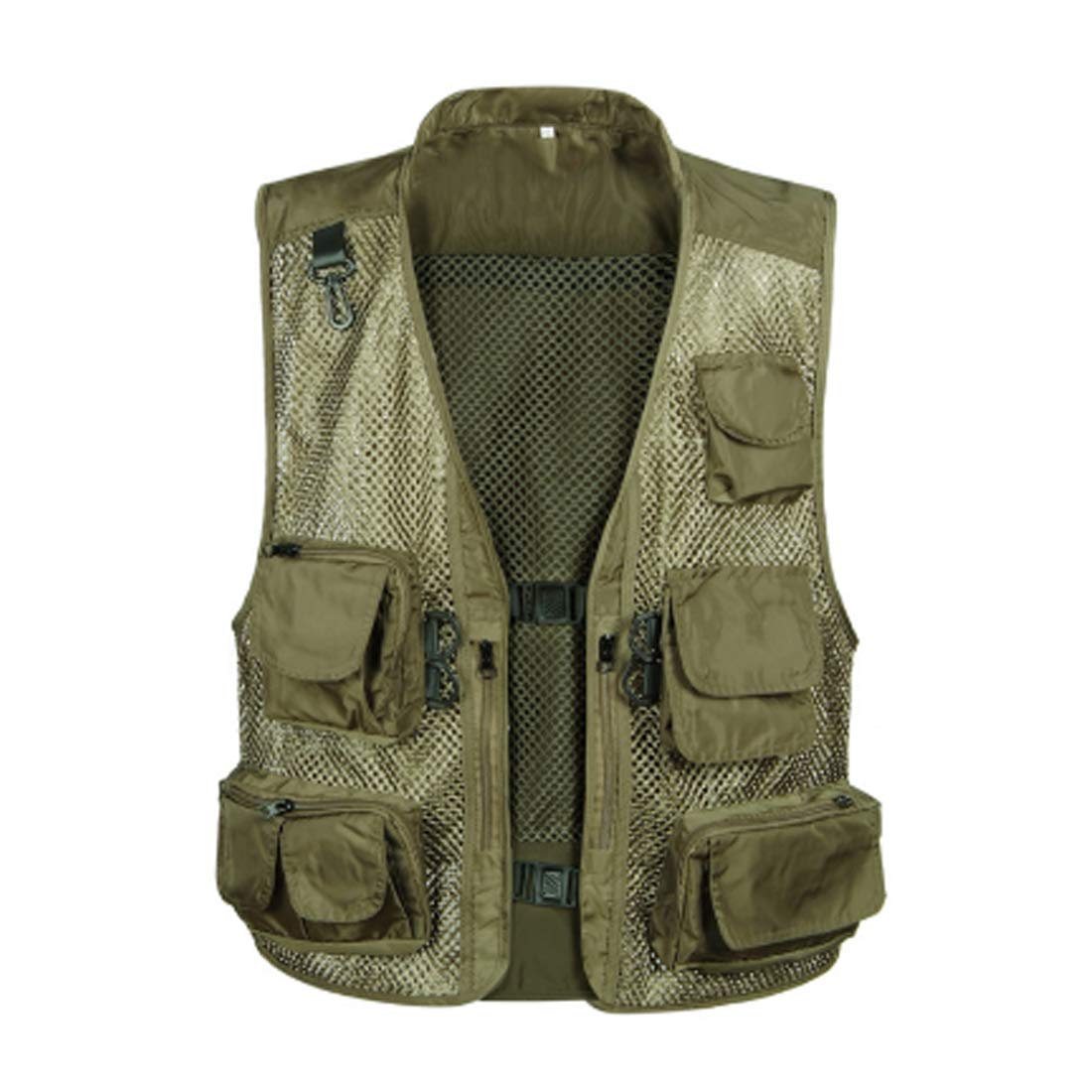Fulision Men's Breathable Mesh Multi-Pocket Vest - Lightweight Sleeveless Outdoor Gilet for Hiking, Fishing & Travel | Casual Summer Outerwear