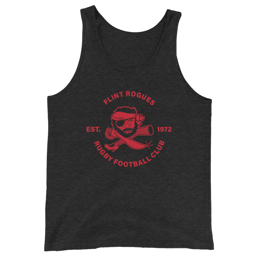 Flint Rogues RFC Social Tank Top for Men - Breathable Cotton Muscle Tee for Gym, Workout & Casual Wear | Comfortable Sleeveless Shirt for Sports, Parties & Summer Outfits