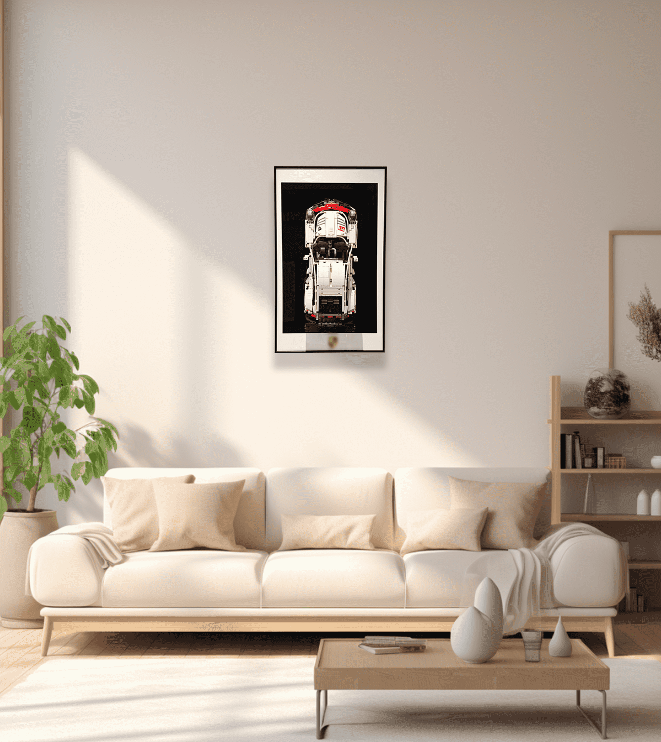 LEGO 42096 Technic Porsche 911 RSR Wall Mount Display Stand - Perfect for Showcasing Your LEGO Car Collection in Bedroom, Office or Game Room