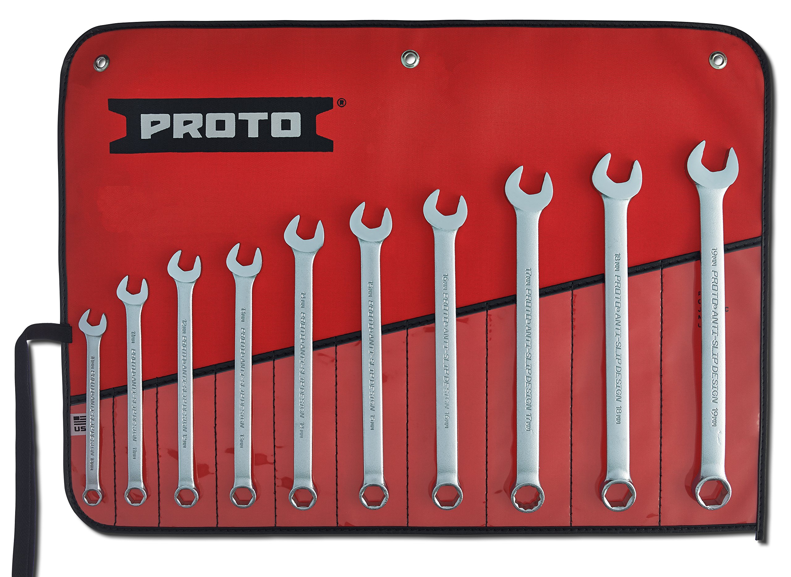 10-Piece Satin Finish Metric Combination Wrench Set (6-Point) - Perfect for Automotive Repair, DIY Projects & Home Maintenance