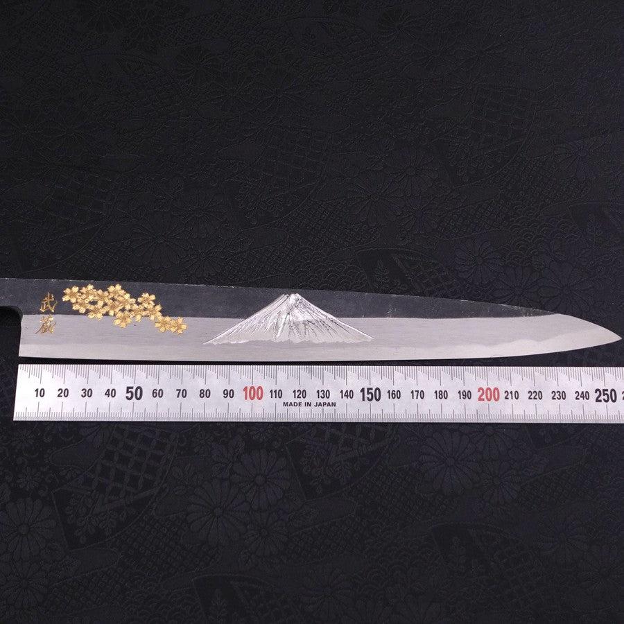Premium Yanagiba Sushi Knife - Blue Steel #2 Kurouchi Finish with Sakura Fuji Buffalo Ebony Handle (270mm) - Perfect for Sushi Chefs & Japanese Cuisine Lovers