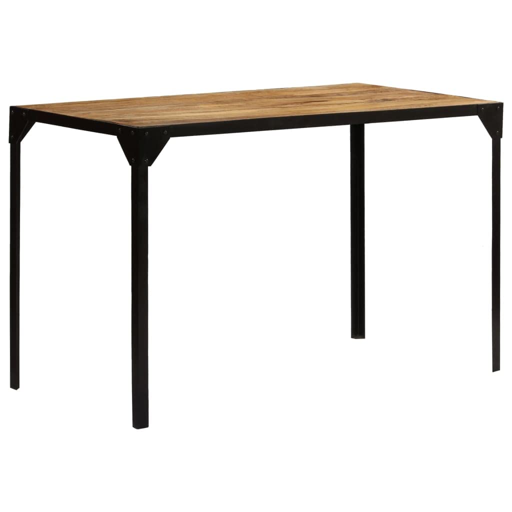 vidaXL Industrial Dining Table - Solid Mango Wood & Steel Computer Desk | Handcrafted Writing Table with Easy Assembly | Perfect for Home Office, Kitchen, and Small Spaces